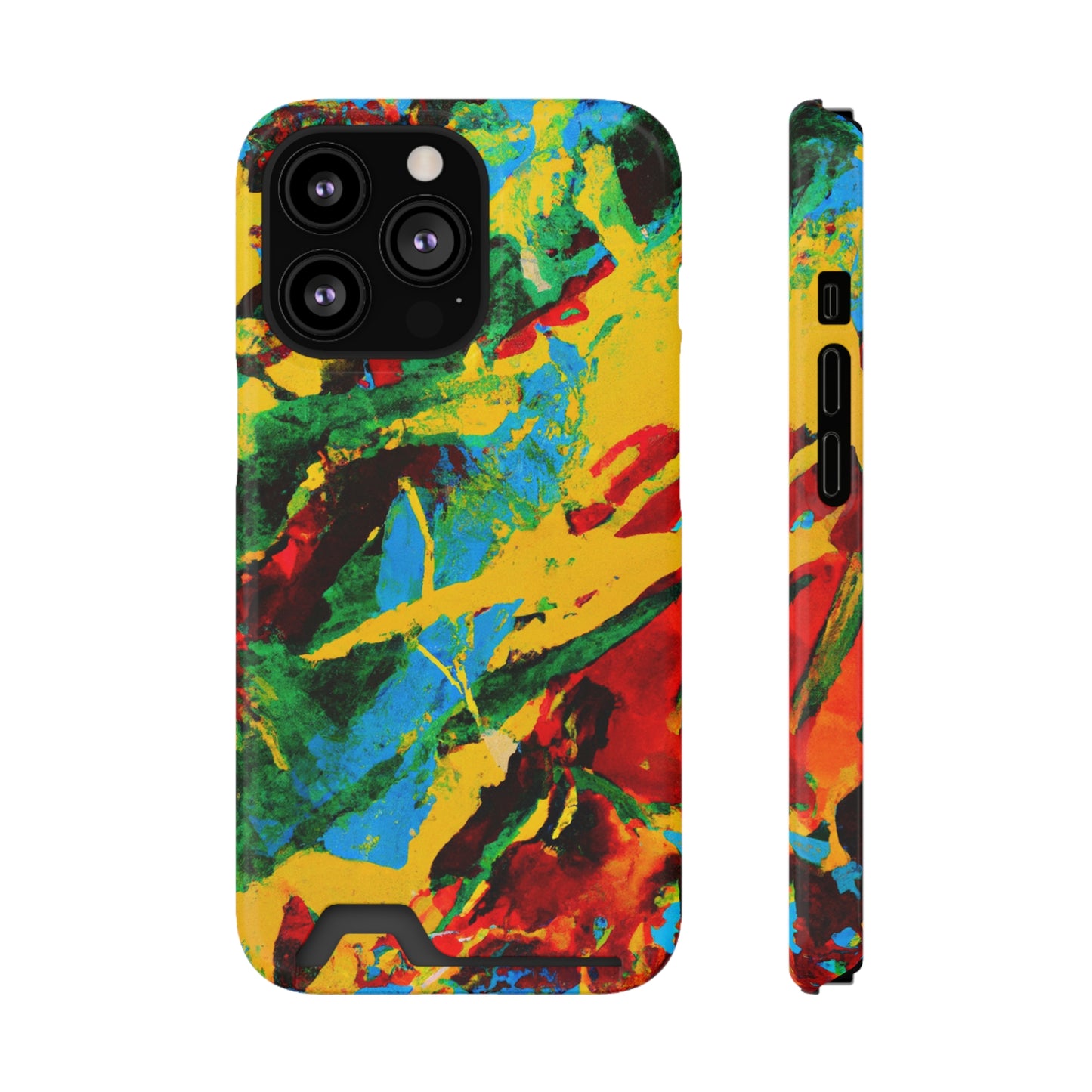 iPhone and Samsung Cases with Card Holder Ft. Abstract Tropical