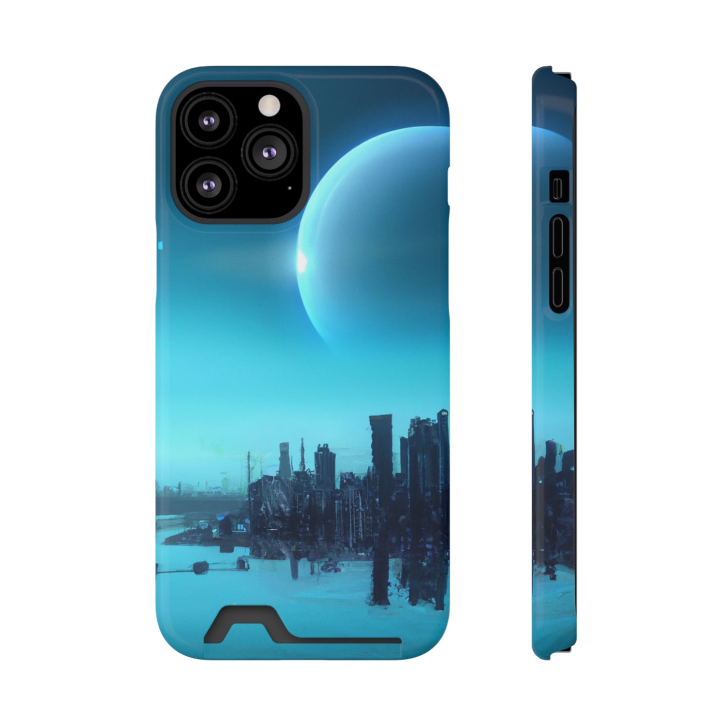 iPhone 13 and Samsung S21, S22 Cases with Card Holder Ft. Alien City