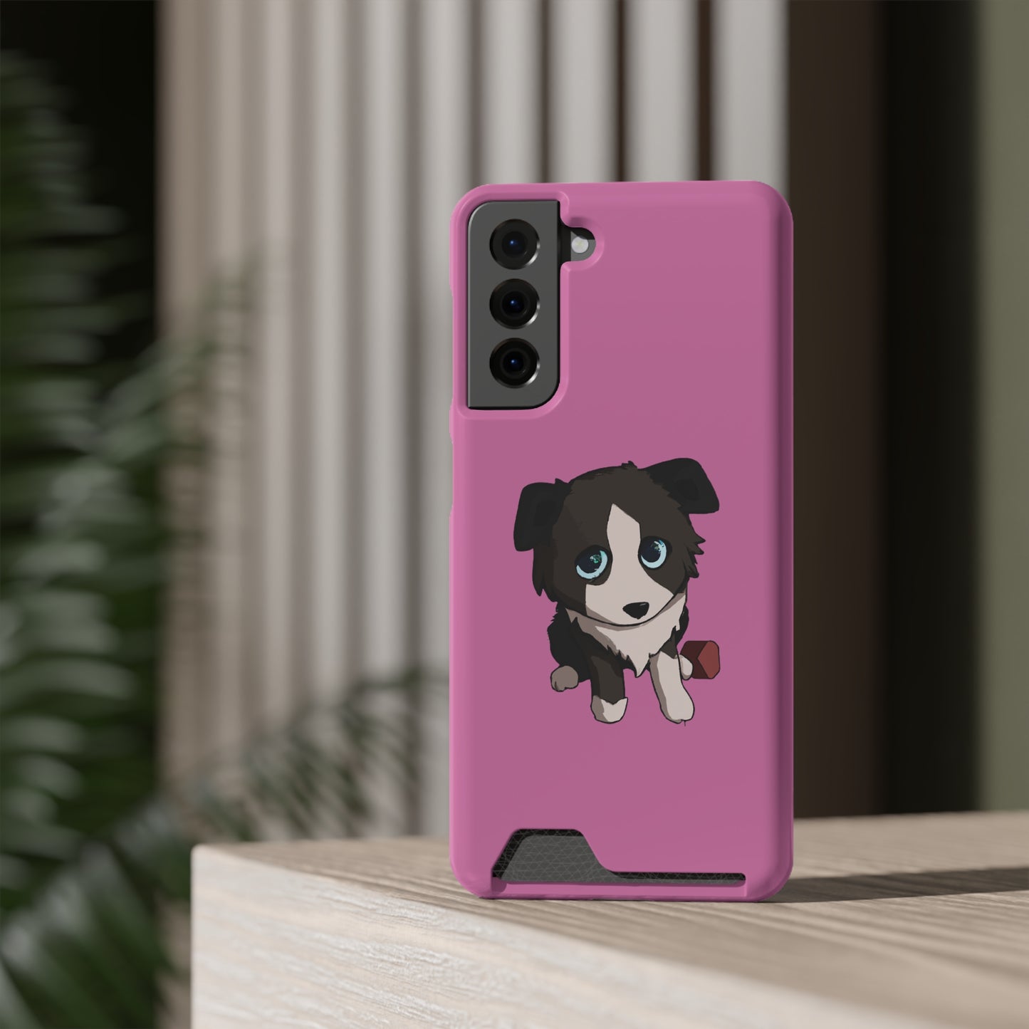 iPhone 13 and Samsung S21, S22 Cases with Card Holder Ft. Cute Pup