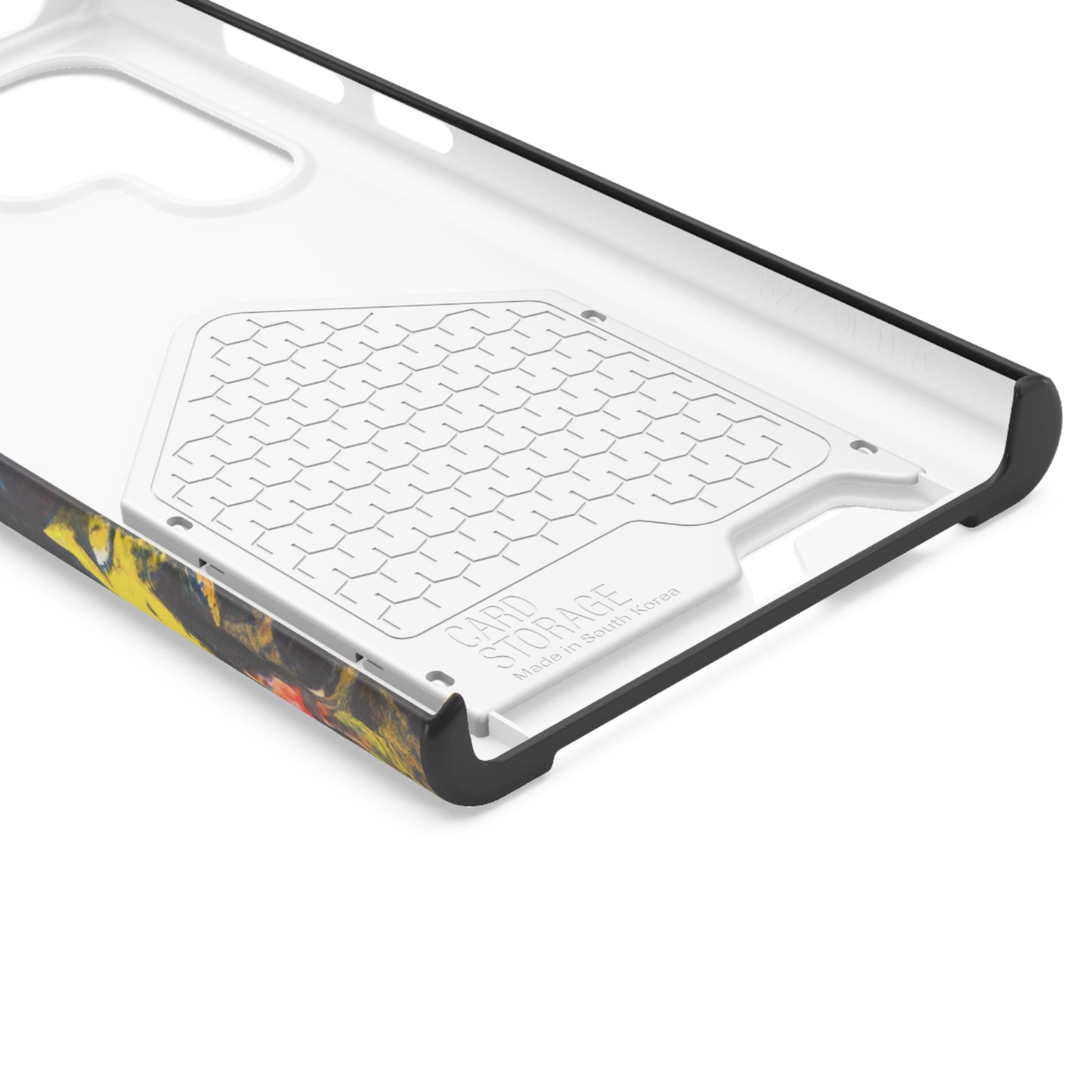 iPhone 13 and Samsung S21, S22 Cases with Card Holder Ft. Abstract Orange
