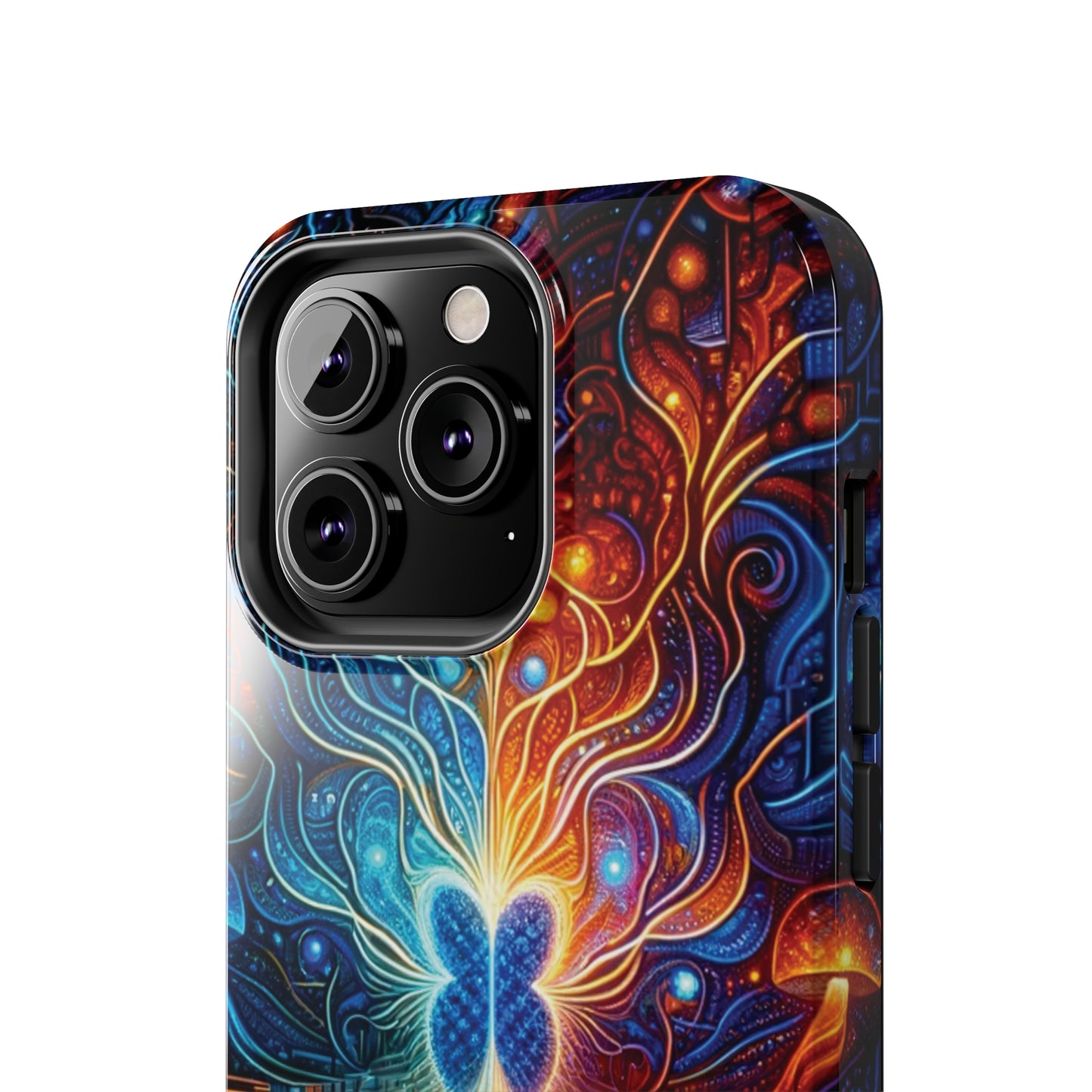 ToughDrop Apple iPhone Case Ft. Cyber Blue Butterfly