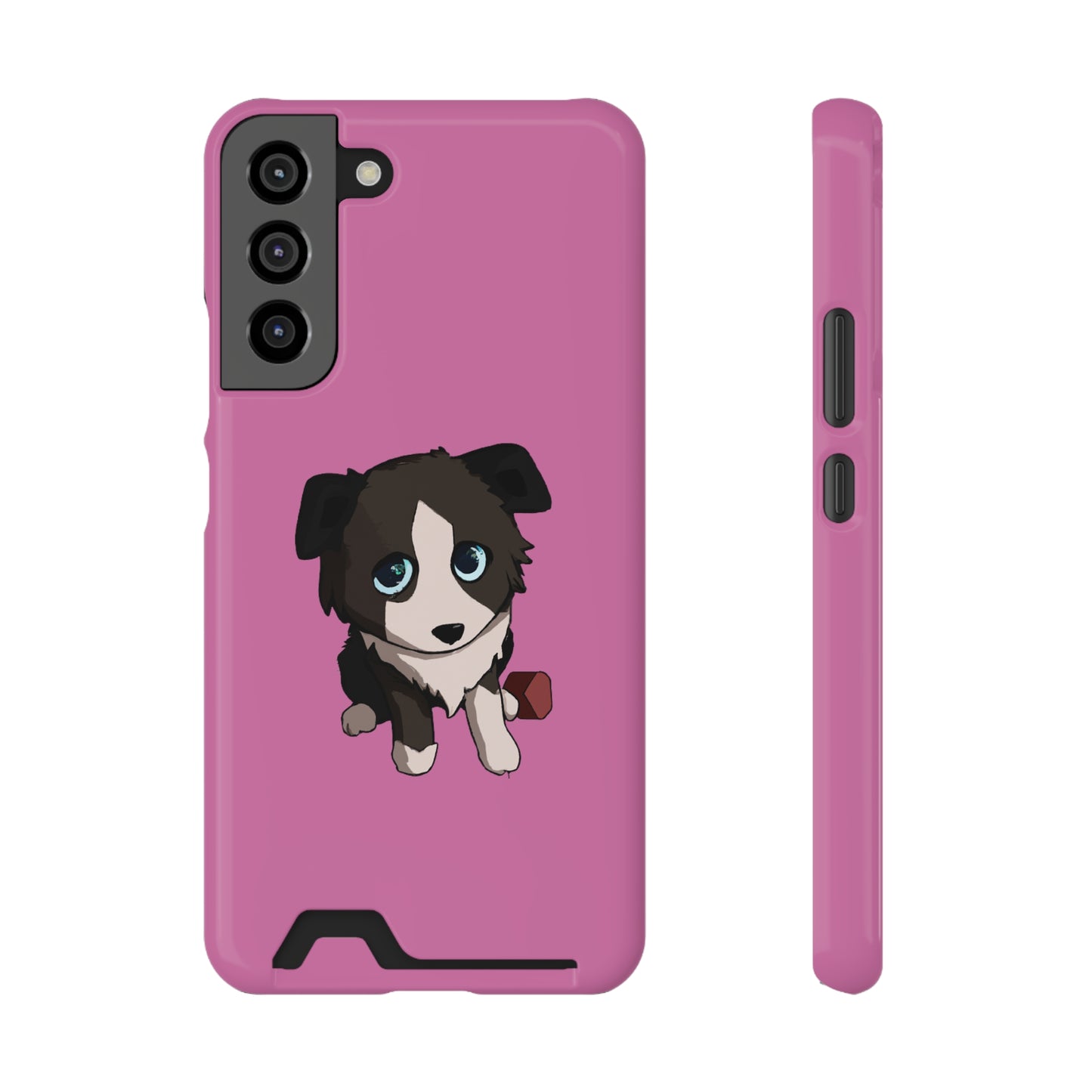 iPhone 13 and Samsung S21, S22 Cases with Card Holder Ft. Cute Pup