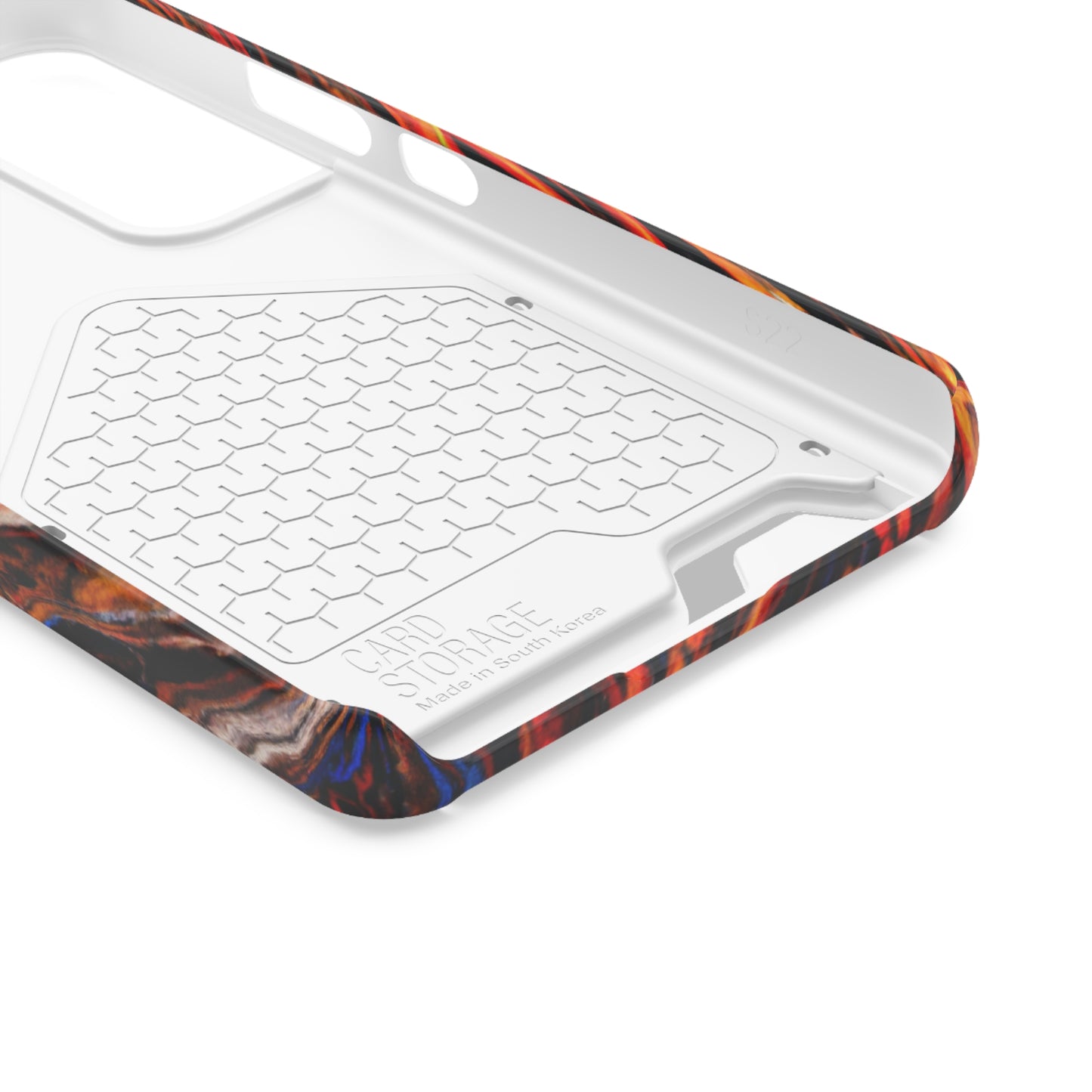 iPhone 13 and Samsung S21, S22 Cases with Card Holder Ft. Abstract Petrified Wood