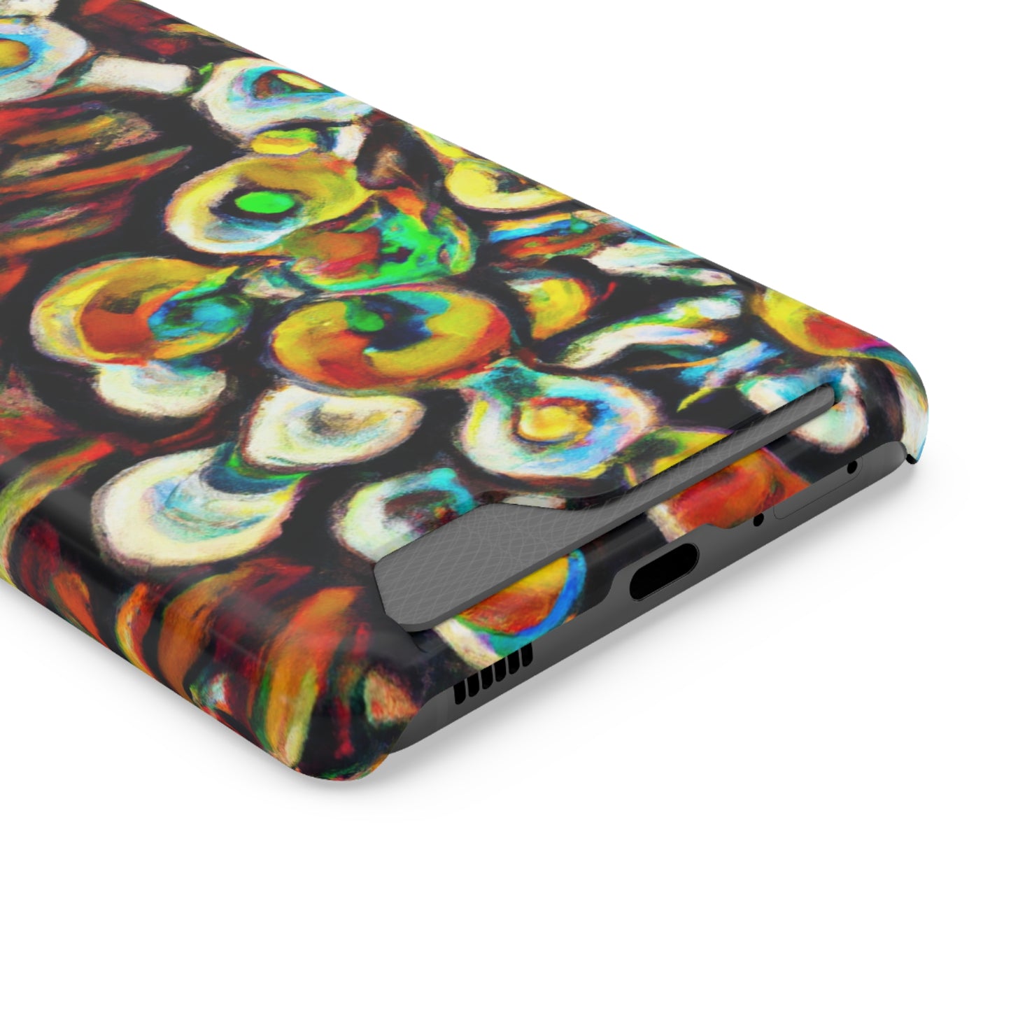 iPhone 13 and Samsung S21, S22 Cases with Card Holder Ft. Abstract Molecule