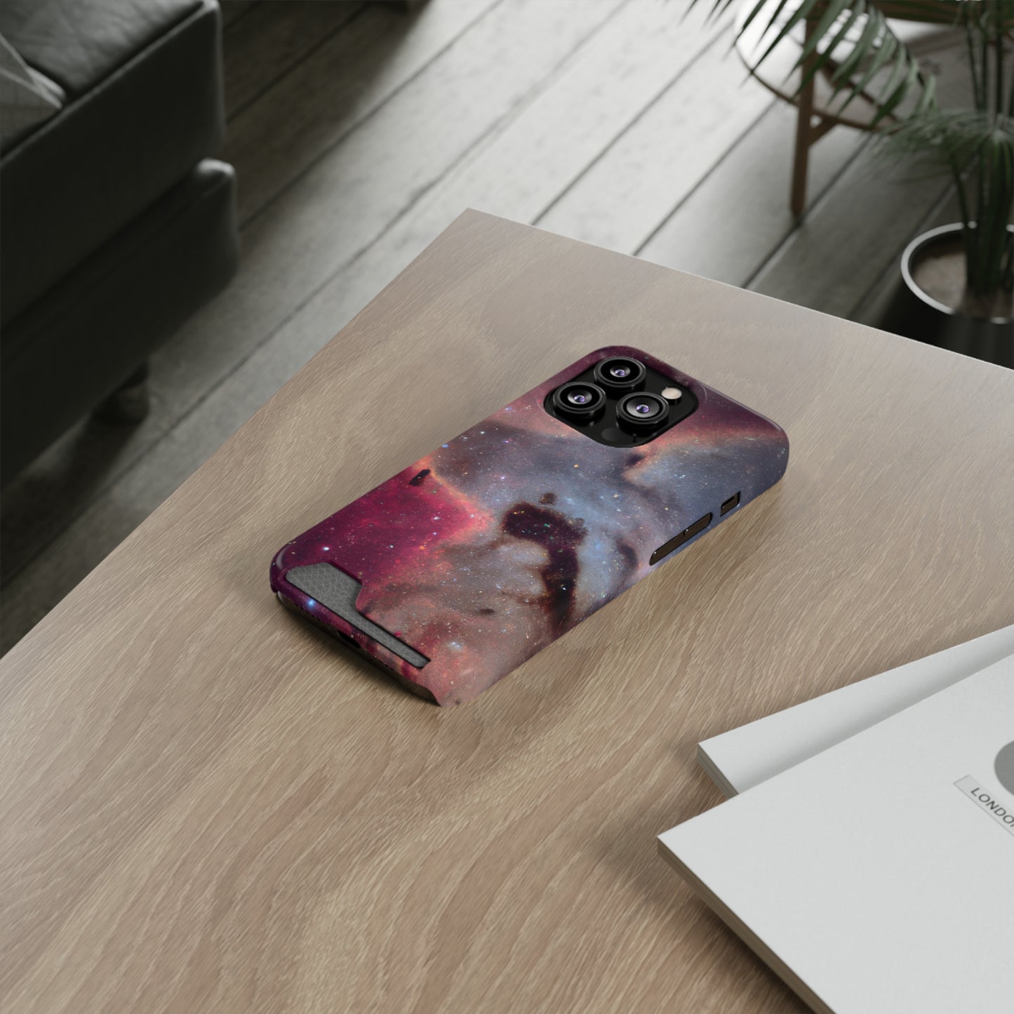 iPhone 13 and Samsung S21, S22 Cases with Card Holder Ft. Nebula