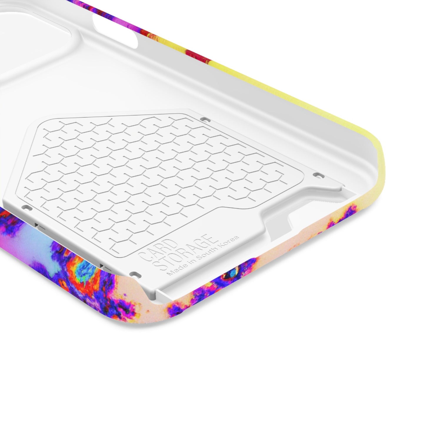 iPhone 13 and Samsung S21, S22 Cases with Card Holder Ft. Tie Dye Fractal