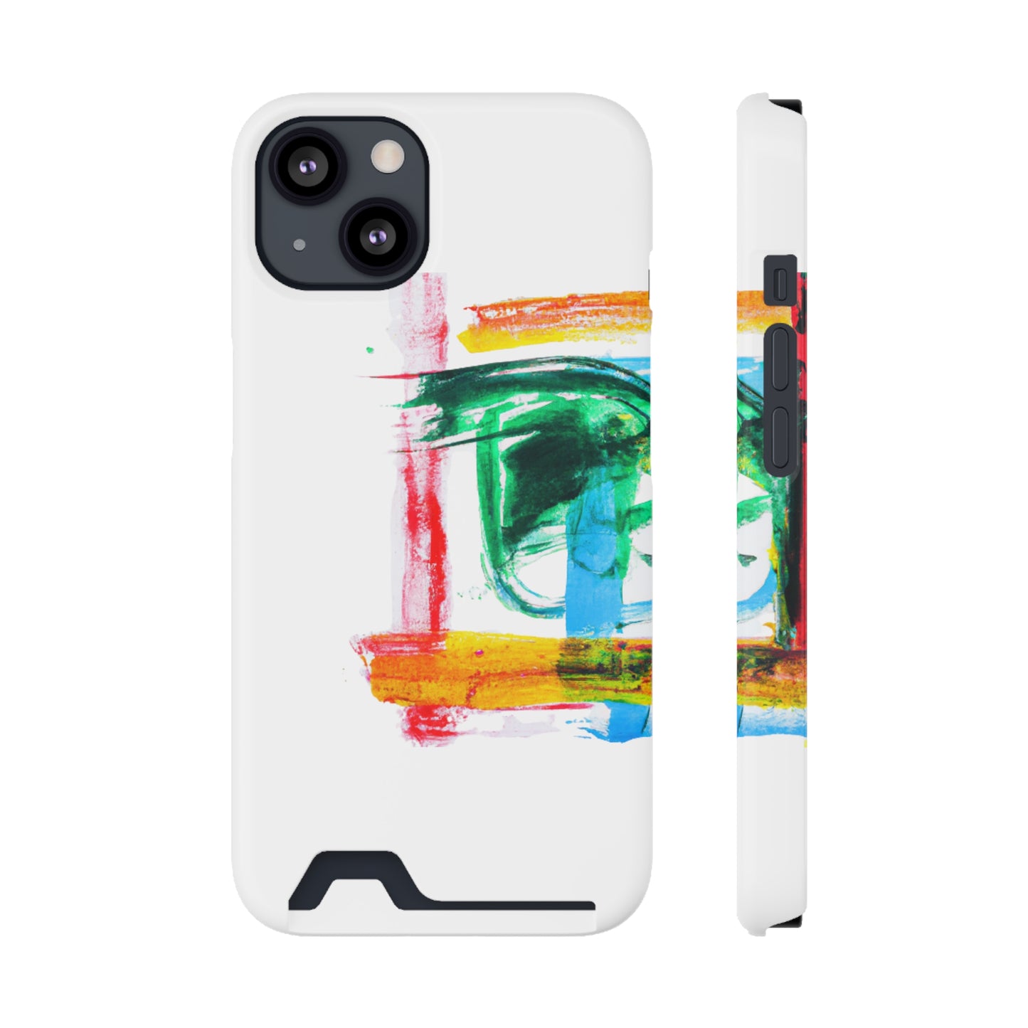 iPhone 13 and Samsung S21, S22 Cases with Card Holder Ft. Abstract Frame