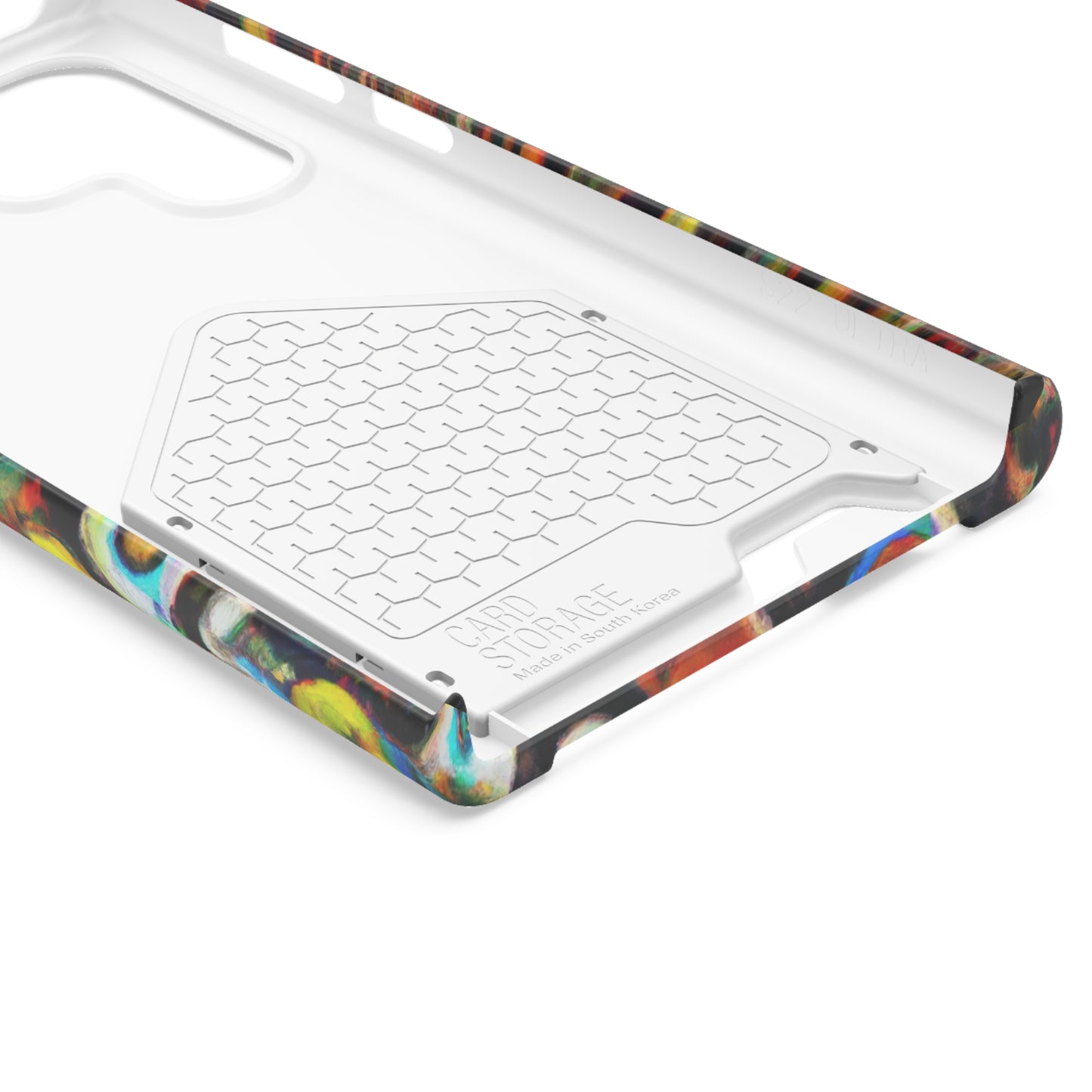 iPhone 13 and Samsung S21, S22 Cases with Card Holder Ft. Abstract Molecule