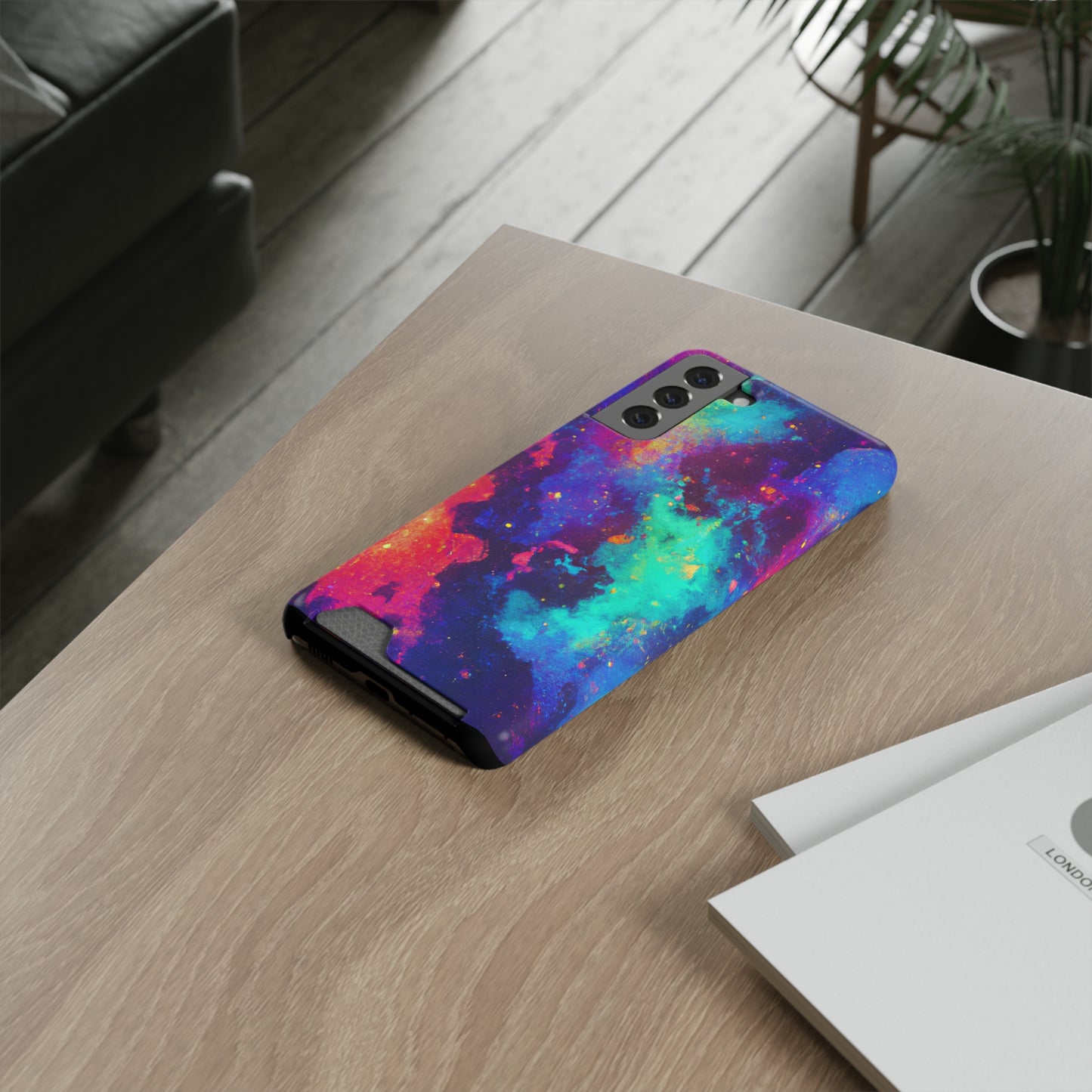 iPhone and Samsung Cases with Card Holder Ft. Abstract Space