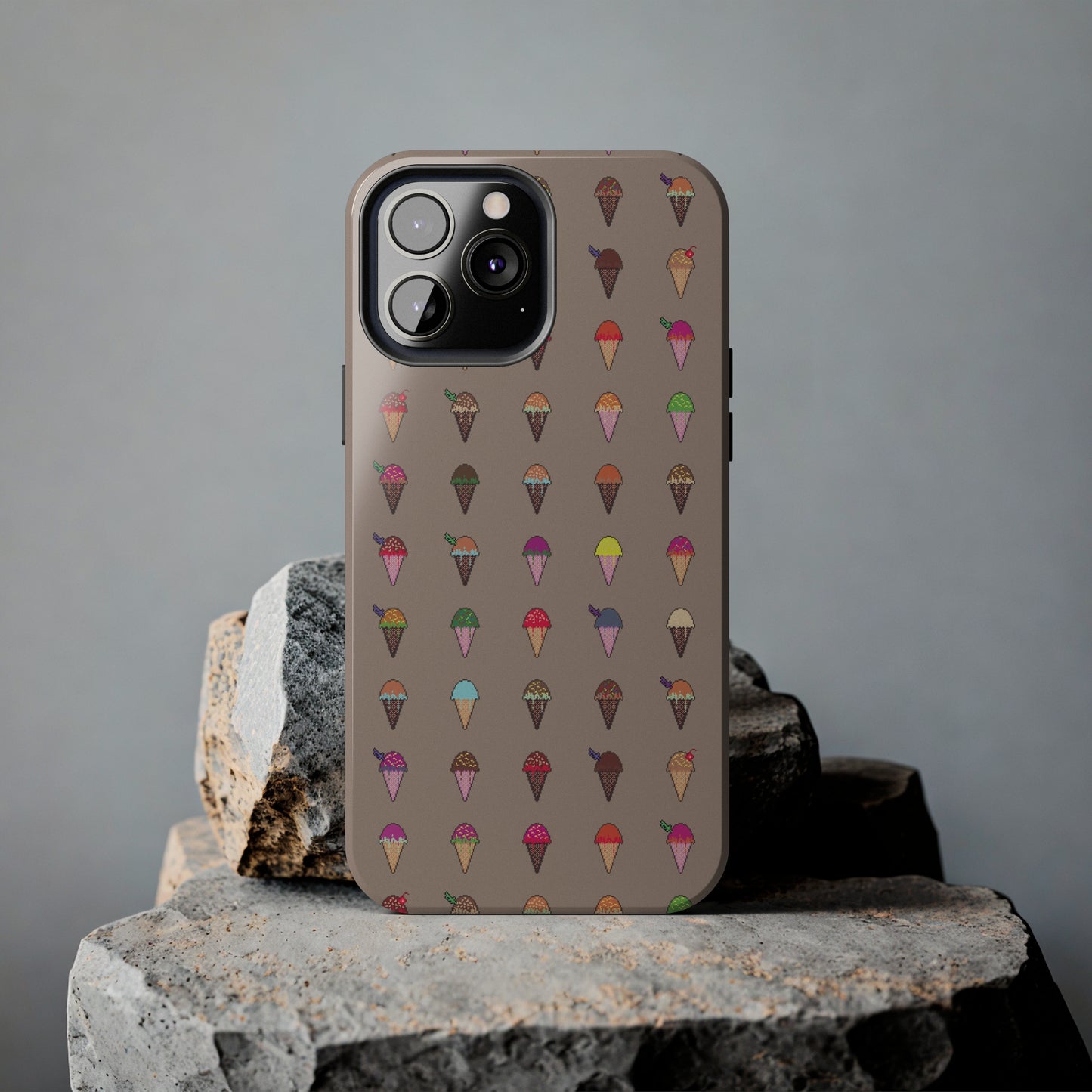 Tough Apple iPhone Case Ft. Pixel Ice Cream Cones