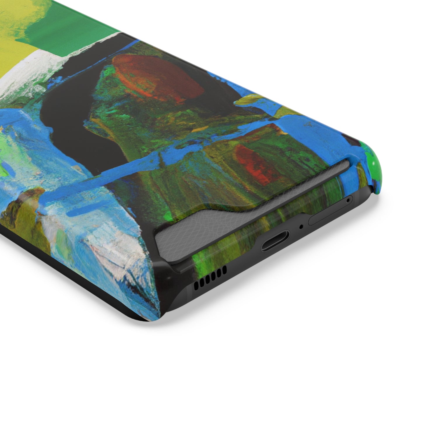 iPhone 13 and Samsung S21, S22 Cases with Card Holder Ft. Abstract River