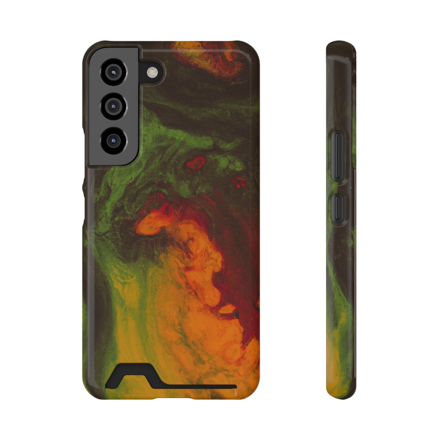 iPhone 13 and Samsung S21, S22 Cases with Card Holder Ft. Abstract Gas Giant