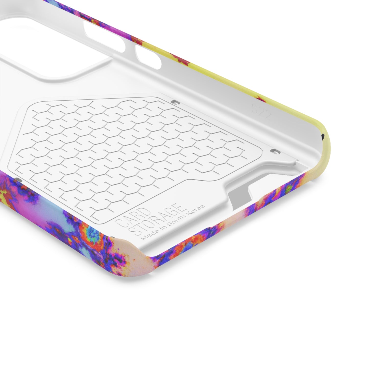 iPhone 13 and Samsung S21, S22 Cases with Card Holder Ft. Tie Dye Fractal
