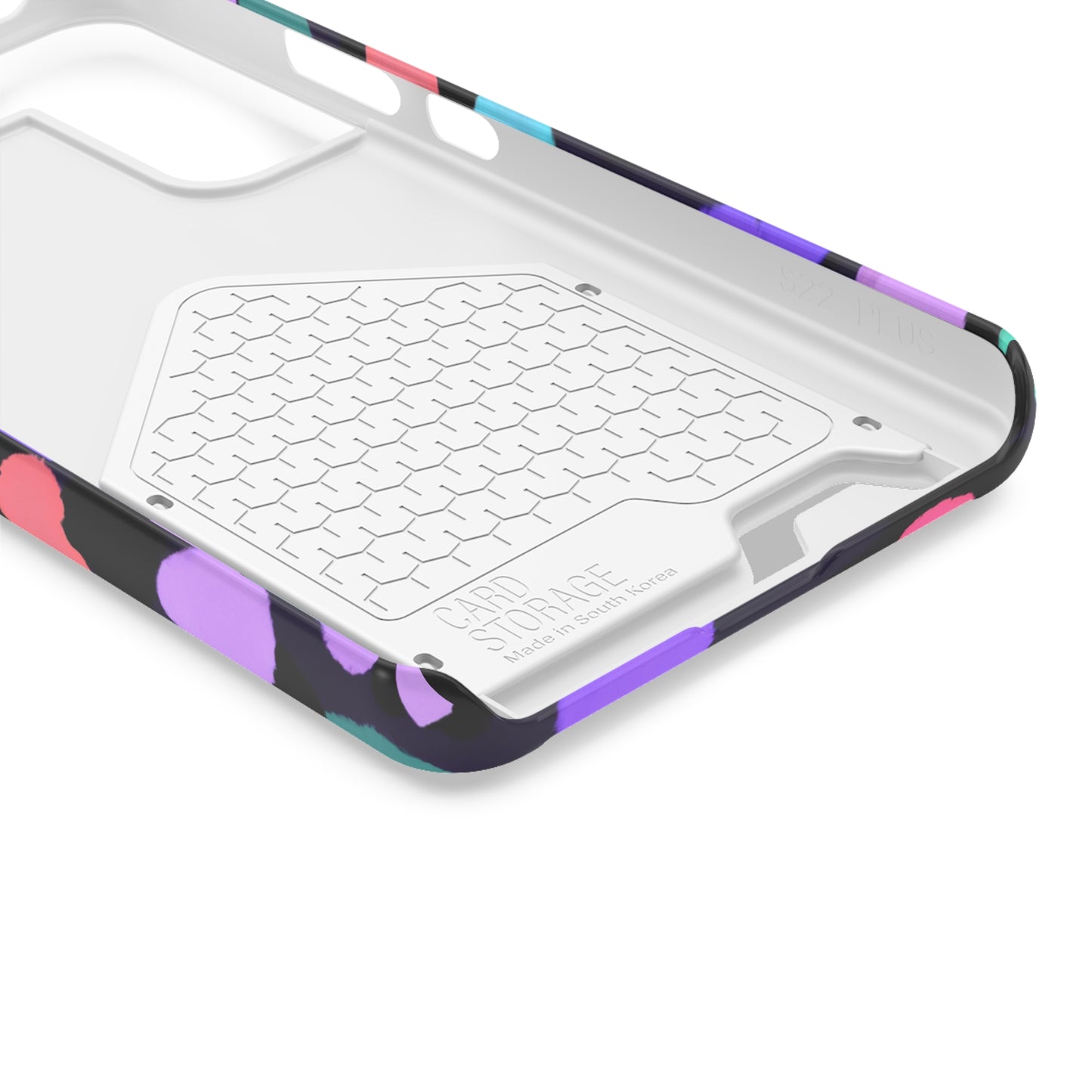 iPhone 13 and Samsung S21, S22 Cases with Card Holder Ft. Purple Dots