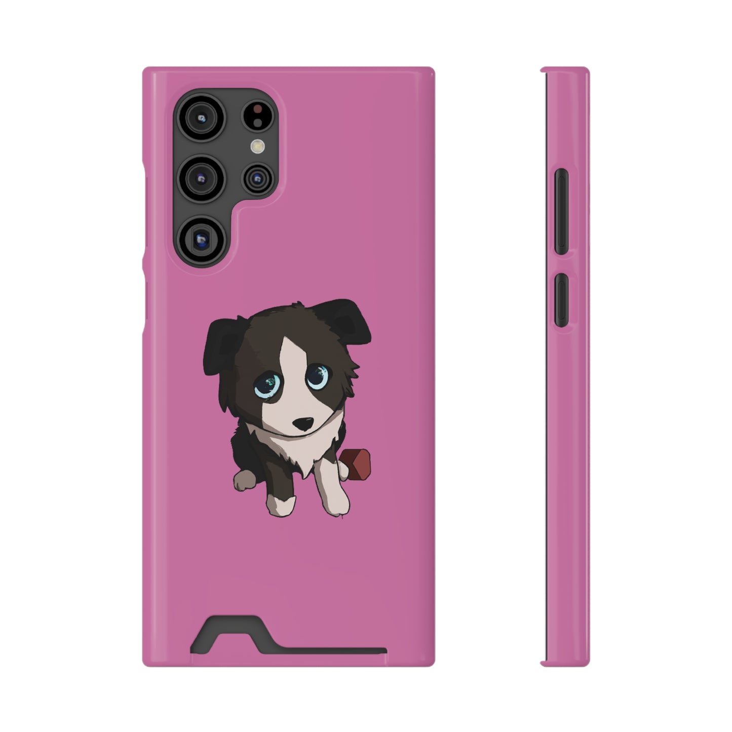 iPhone 13 and Samsung S21, S22 Cases with Card Holder Ft. Cute Pup