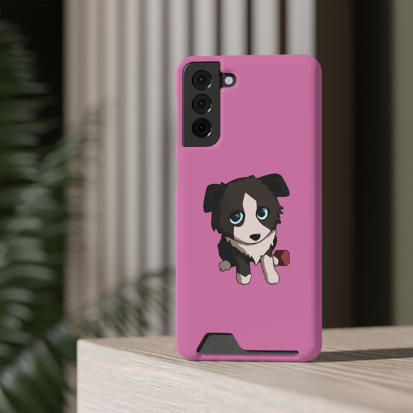 iPhone 13 and Samsung S21, S22 Cases with Card Holder Ft. Cute Pup