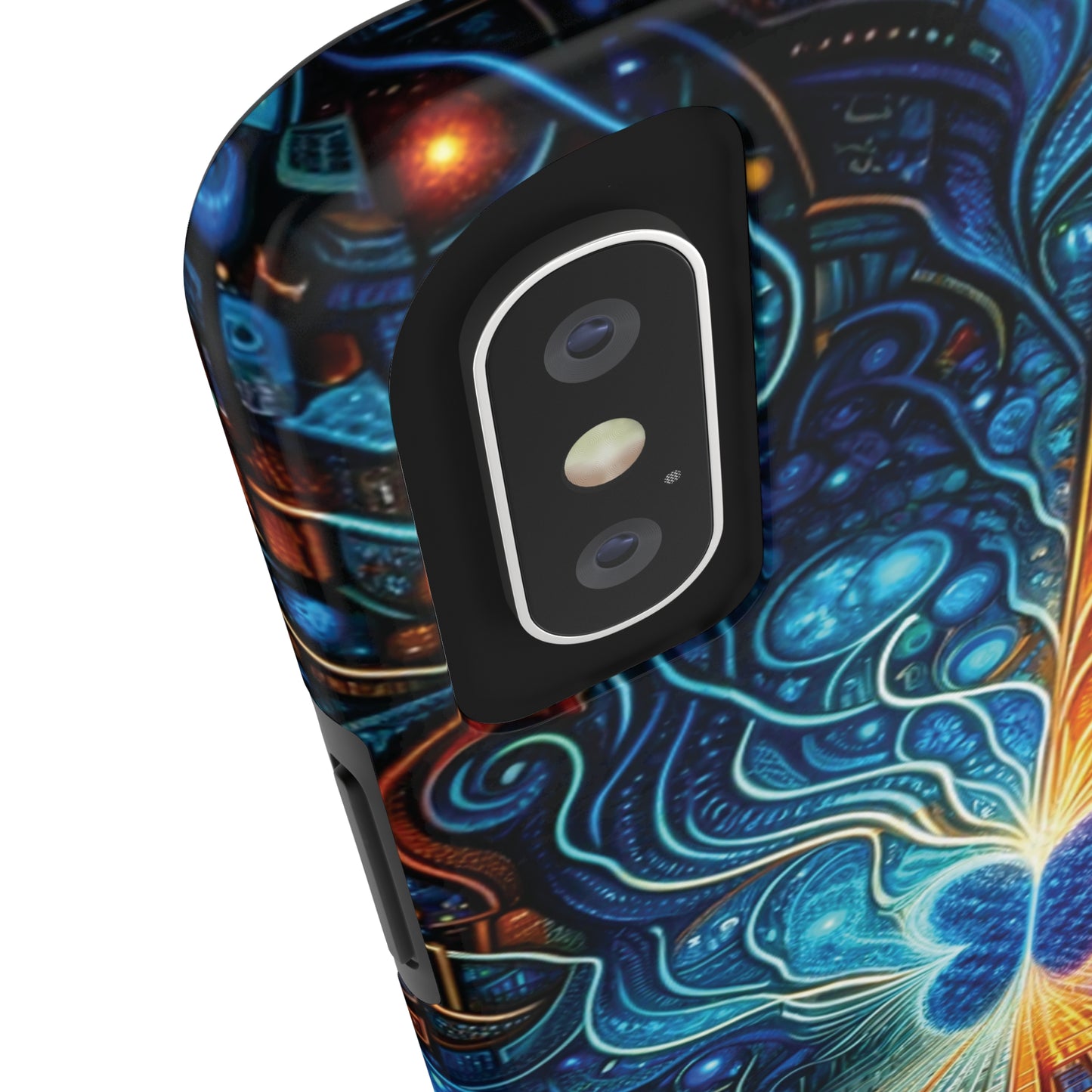 ToughDrop Apple iPhone Case Ft. Cyber Blue Butterfly