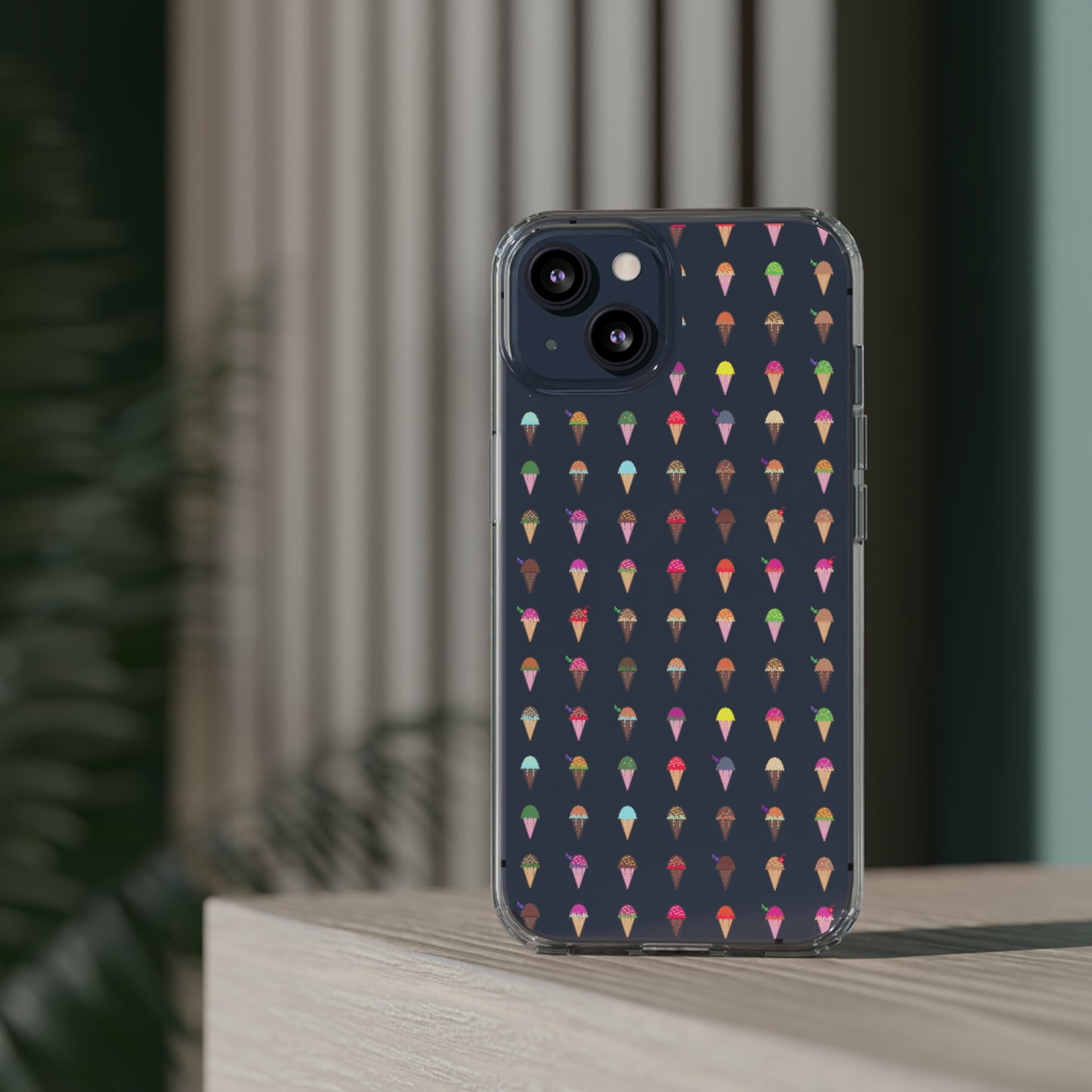 Clear Hard Case for iPhone 1-14 and Samsung S21-S22, Featuring Pixel Cones