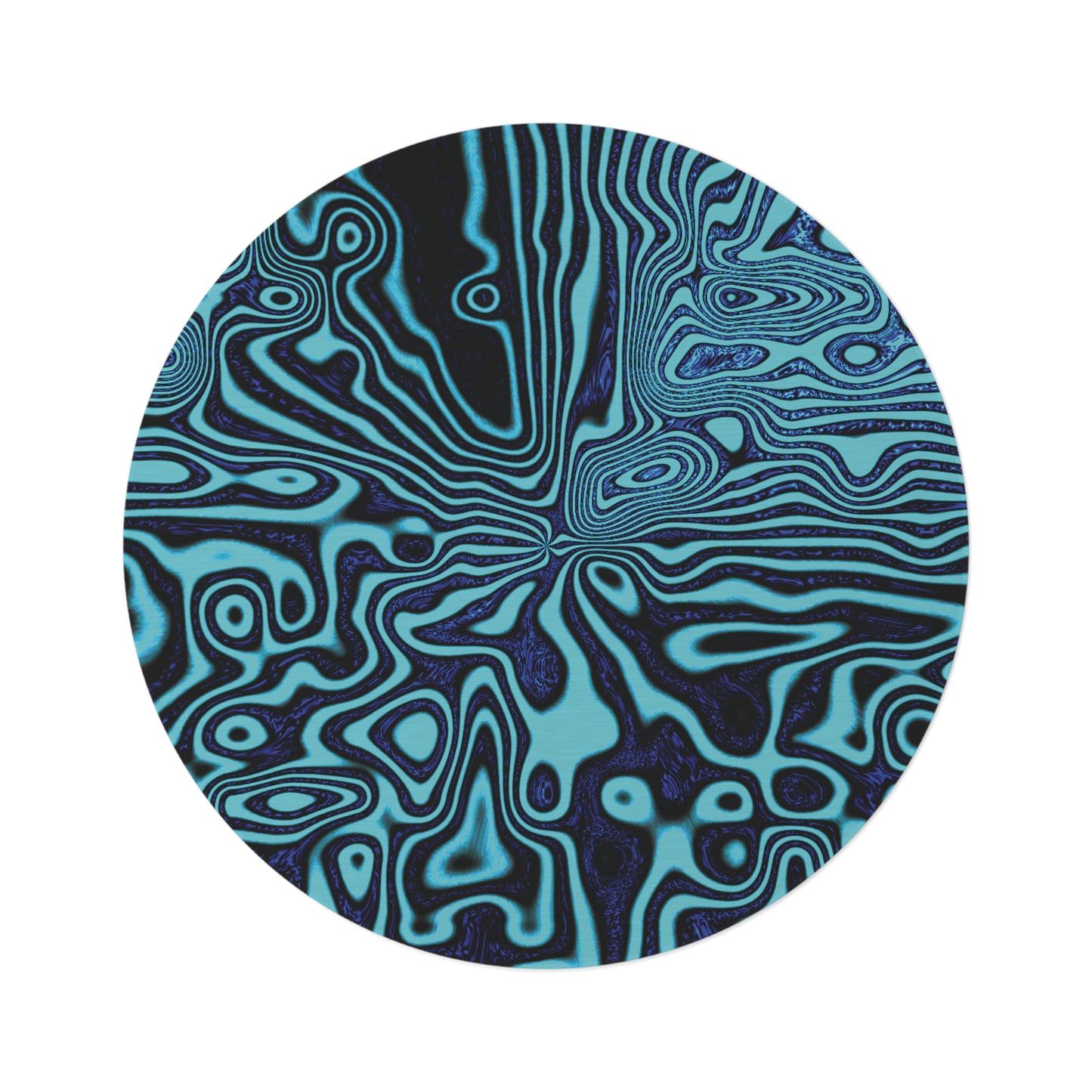 Malachite Opal Blue Round Rug