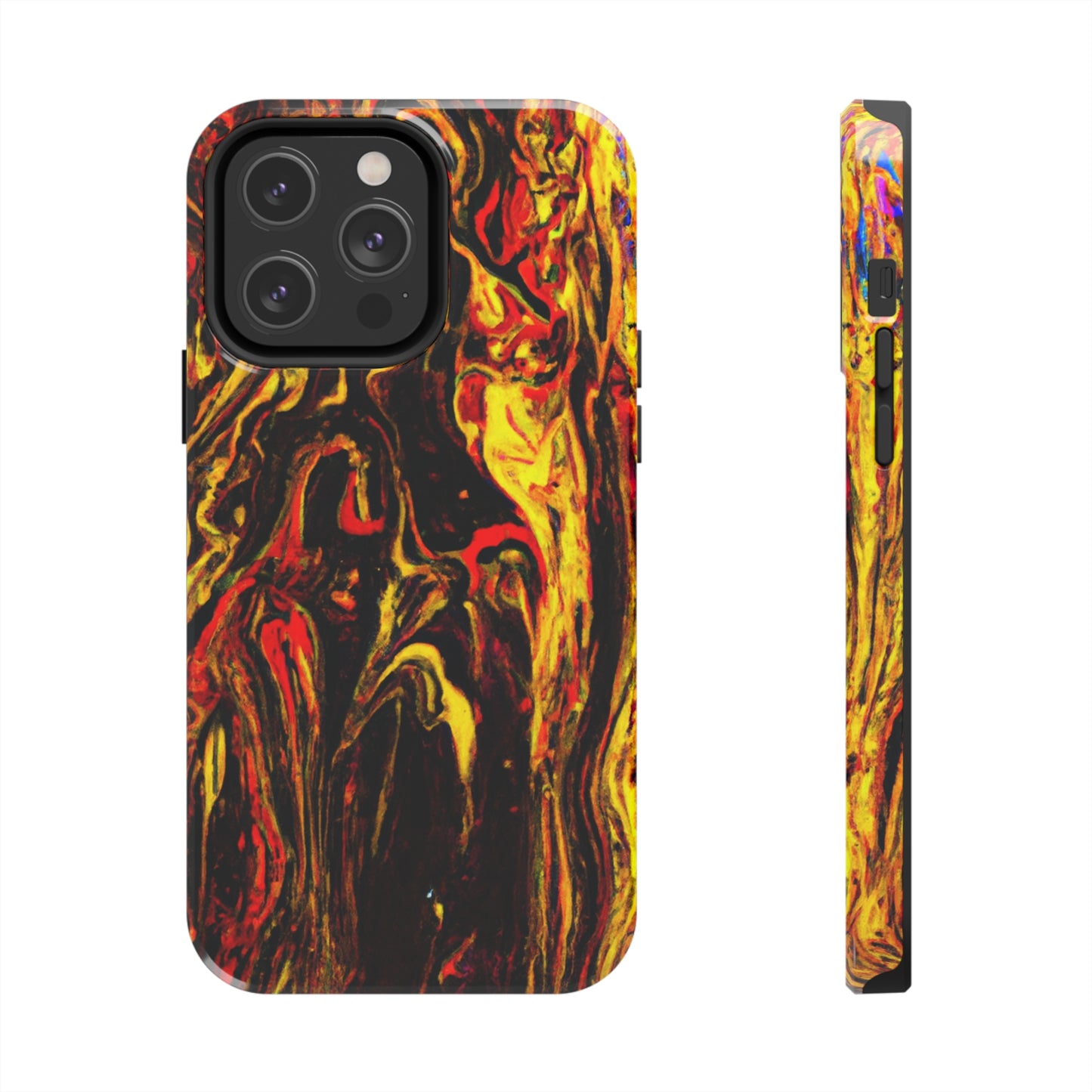 Tough Apple iPhone Case Ft. Abstract Black and Yellow