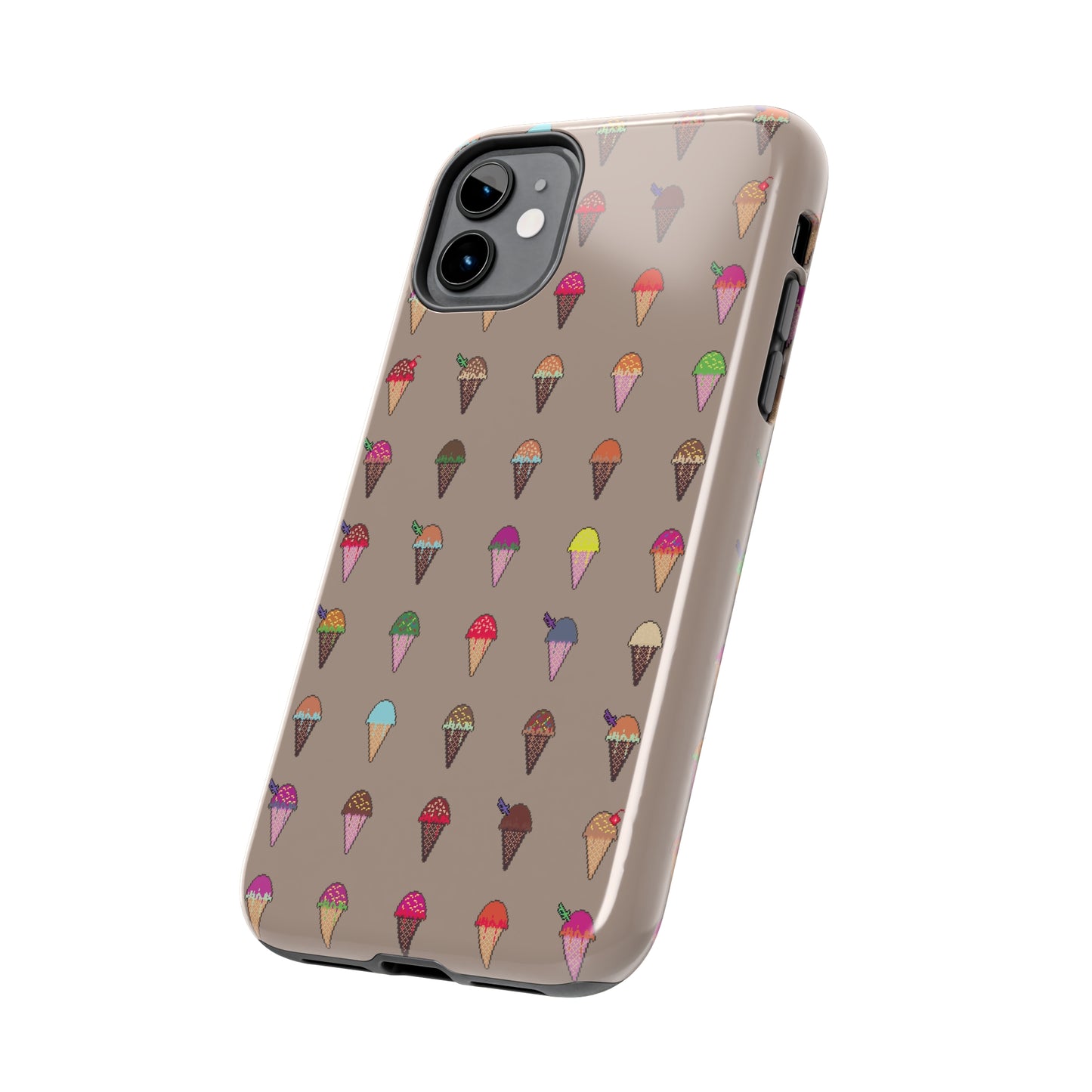 Tough Apple iPhone Case Ft. Pixel Ice Cream Cones