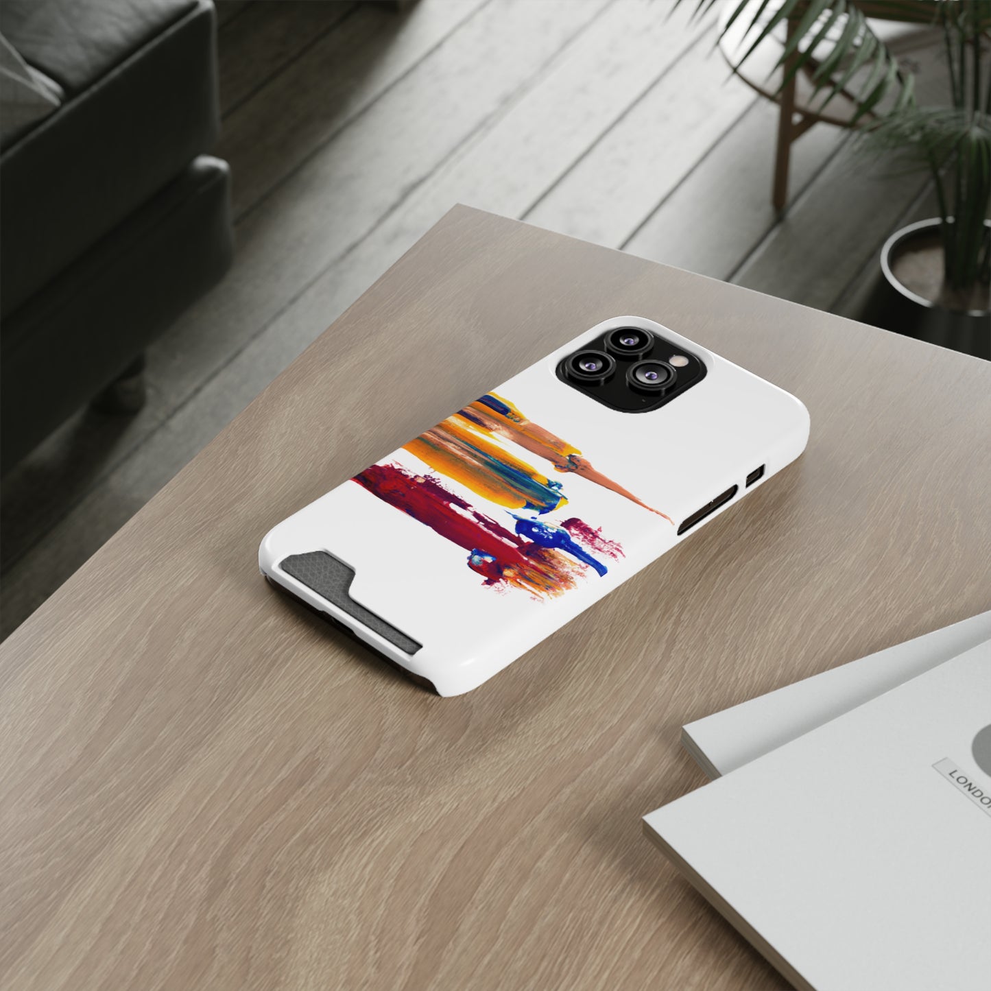 iPhone 13 and Samsung S21, S22 Cases with Card Holder Ft. Simple Strokes