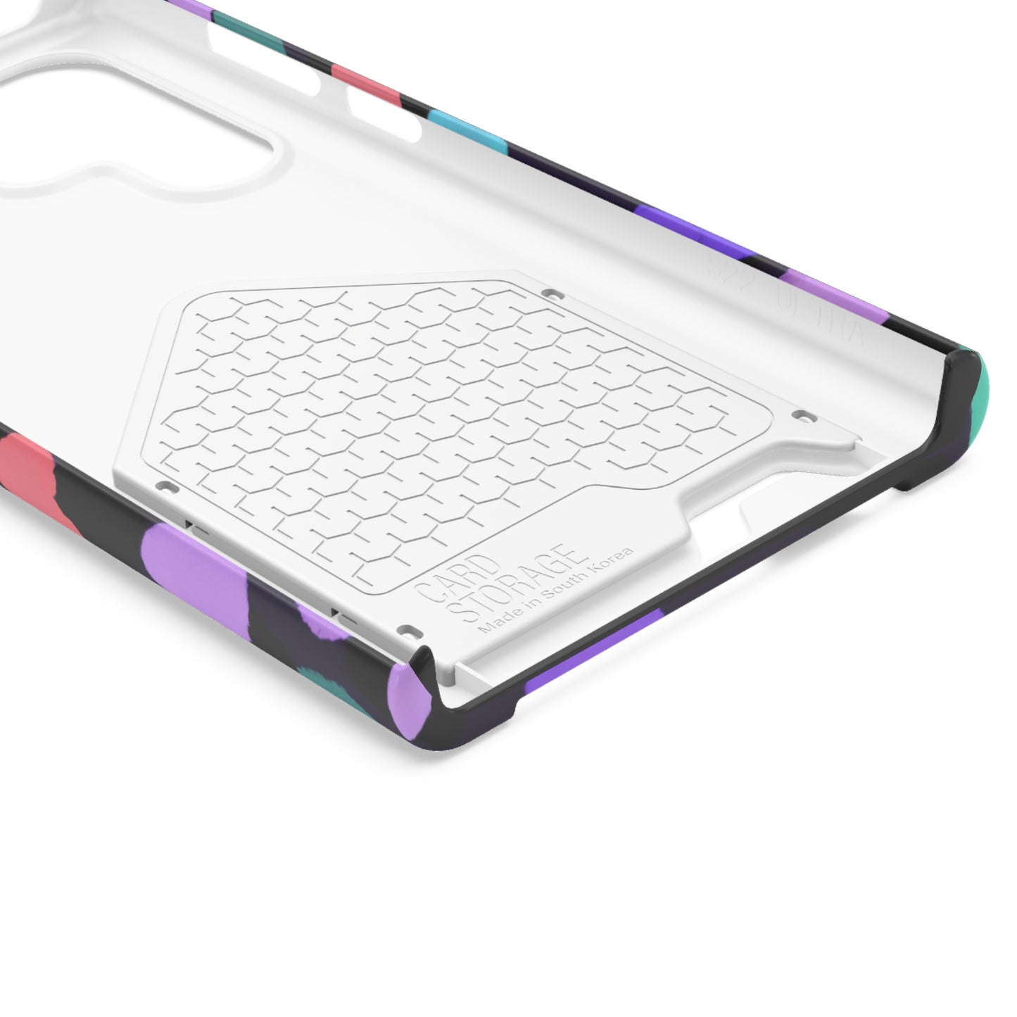 iPhone 13 and Samsung S21, S22 Cases with Card Holder Ft. Purple Dots