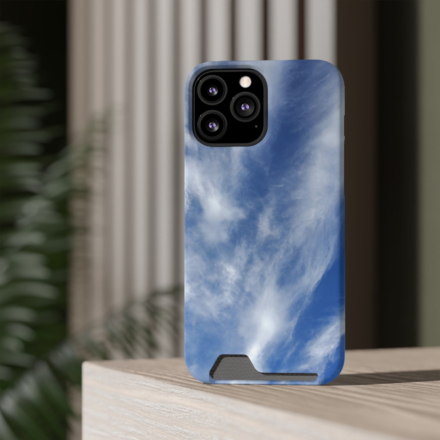 iPhone 13 and Samsung S21, S22 Cases with Card Holder Ft. Clouds
