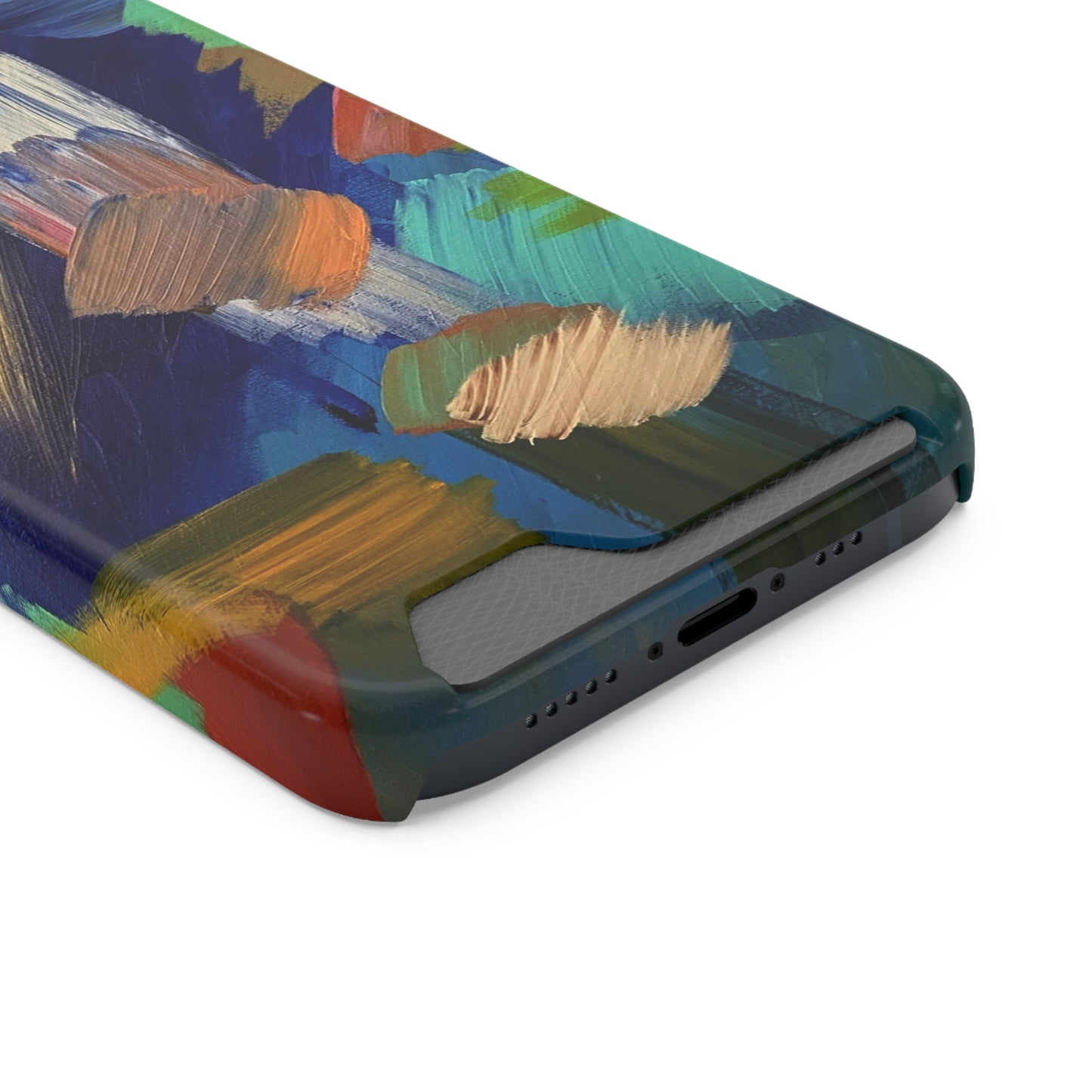 iPhone 13 and Samsung S21, S22 Cases with Card Holder Ft. Abstract Blue