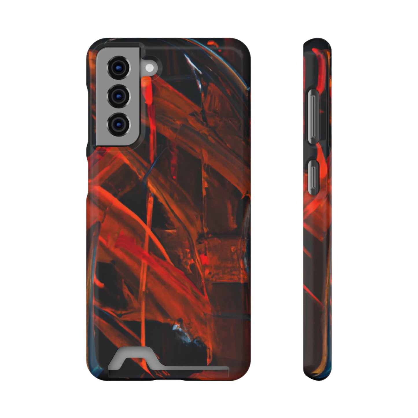 iPhone 13 and Samsung S21, S22 Cases with Card Holder Ft. Red Swipes