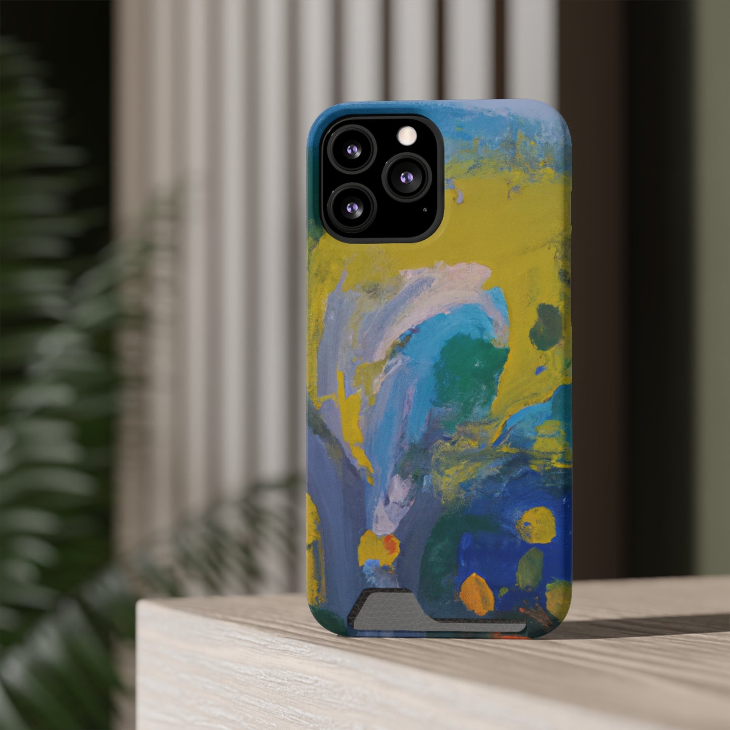 iPhone 13 and Samsung S21, S22 Cases with Card Holder Ft. Abstract Scoop