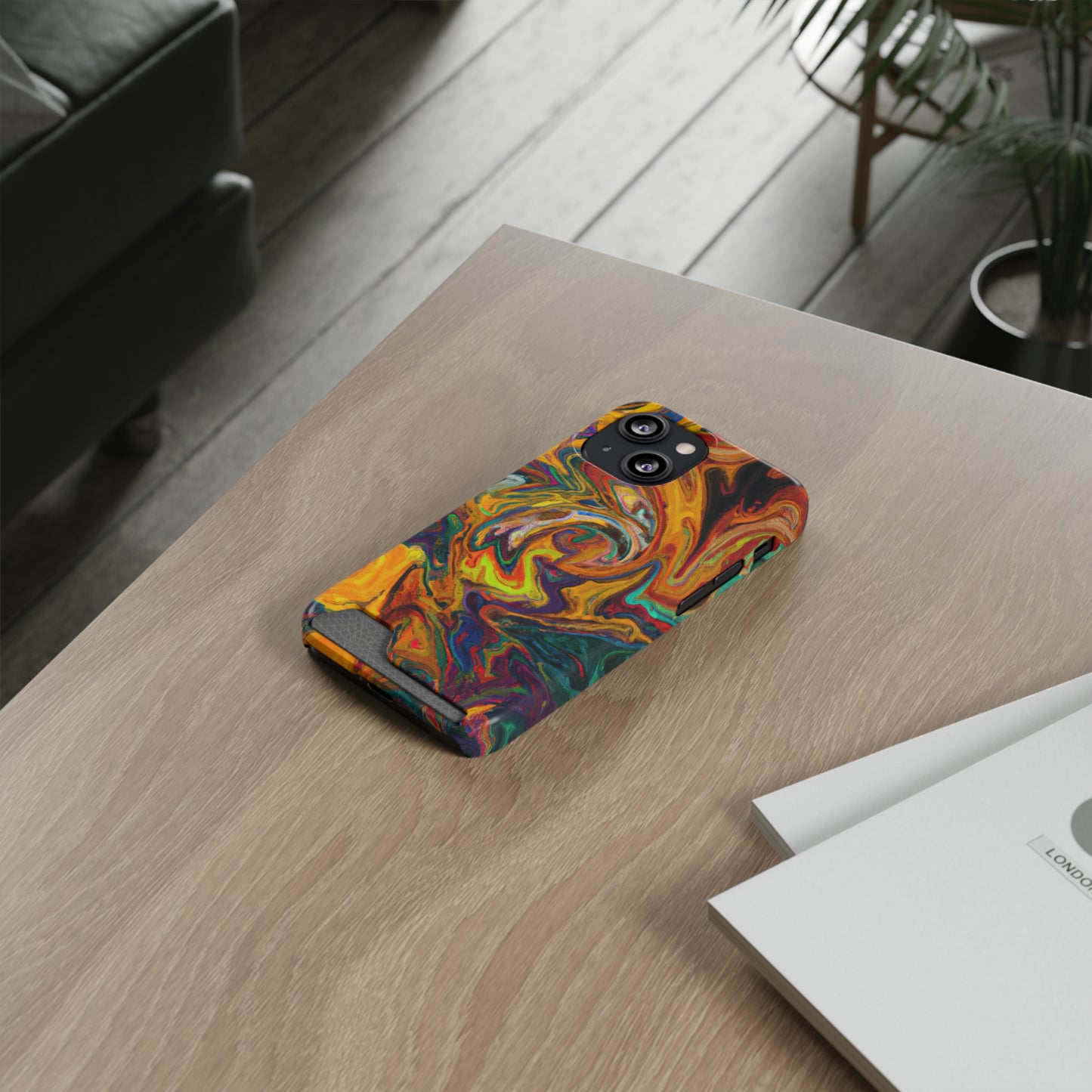 iPhone and Samsung Cases with Card Holder Ft. Abstract Spin