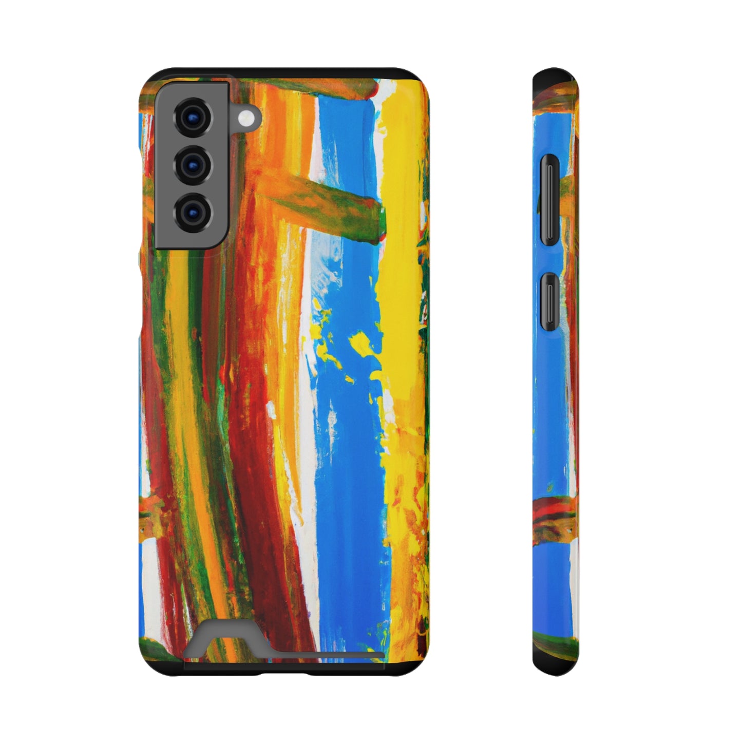 iPhone and Samsung Cases with Card Holder Ft. Abstract Boat