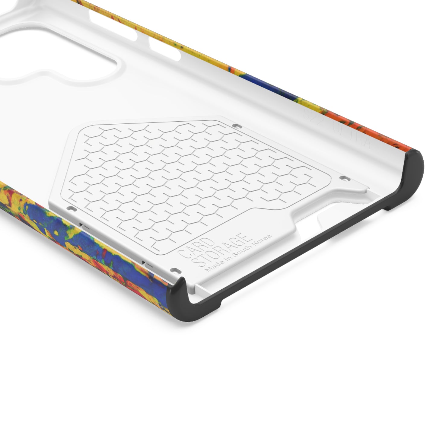 iPhone or Samsung Case with Card Holder Ft. Abstract Yellow Orange