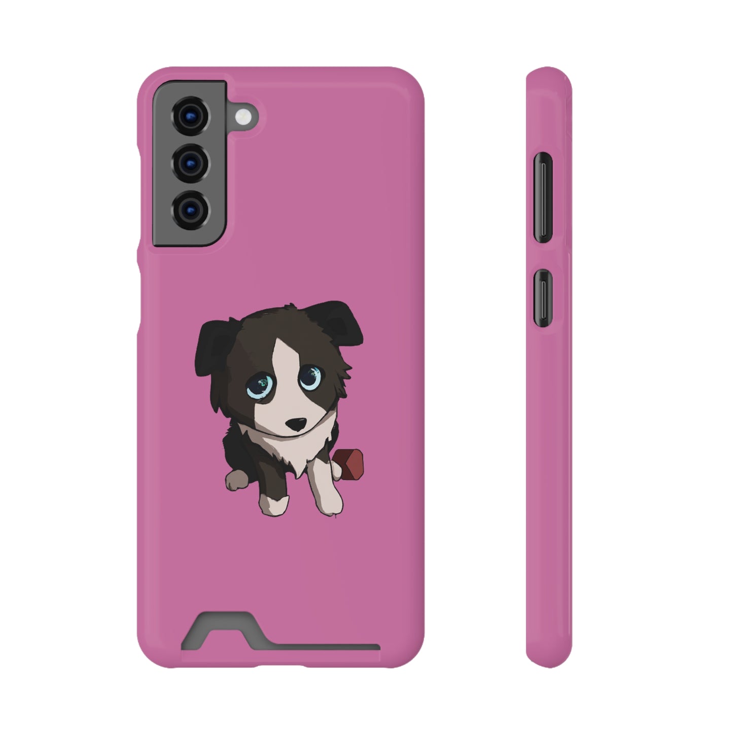 iPhone 13 and Samsung S21, S22 Cases with Card Holder Ft. Cute Pup