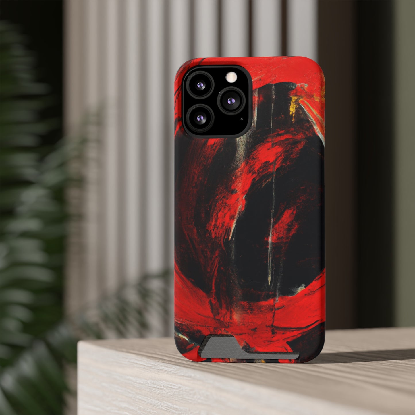 iPhone 13 and Samsung S21, S22 Cases with Card Holder Ft. Abstract Zero