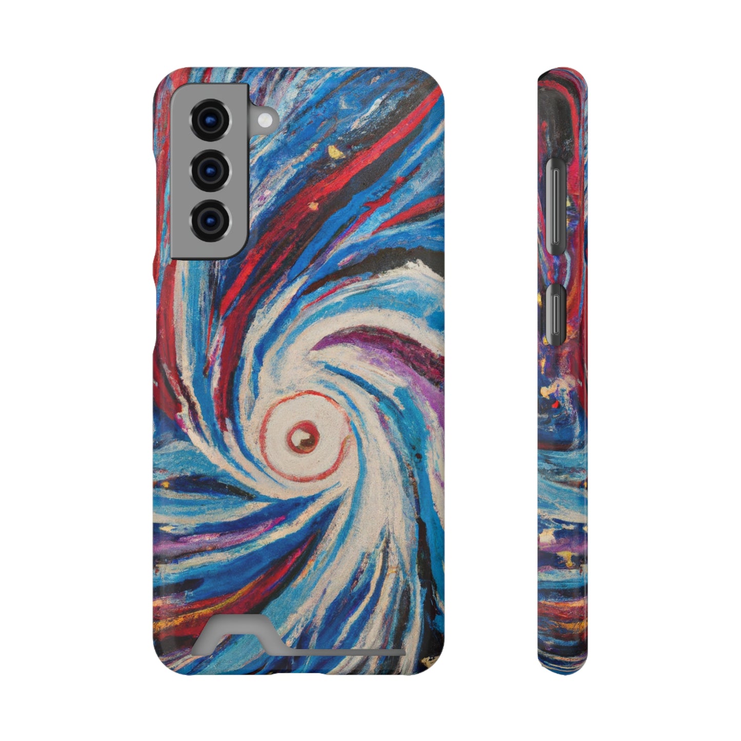 iPhone 13 and Samsung S21, S22 Cases with Card Holder Ft. Abstract Vortex