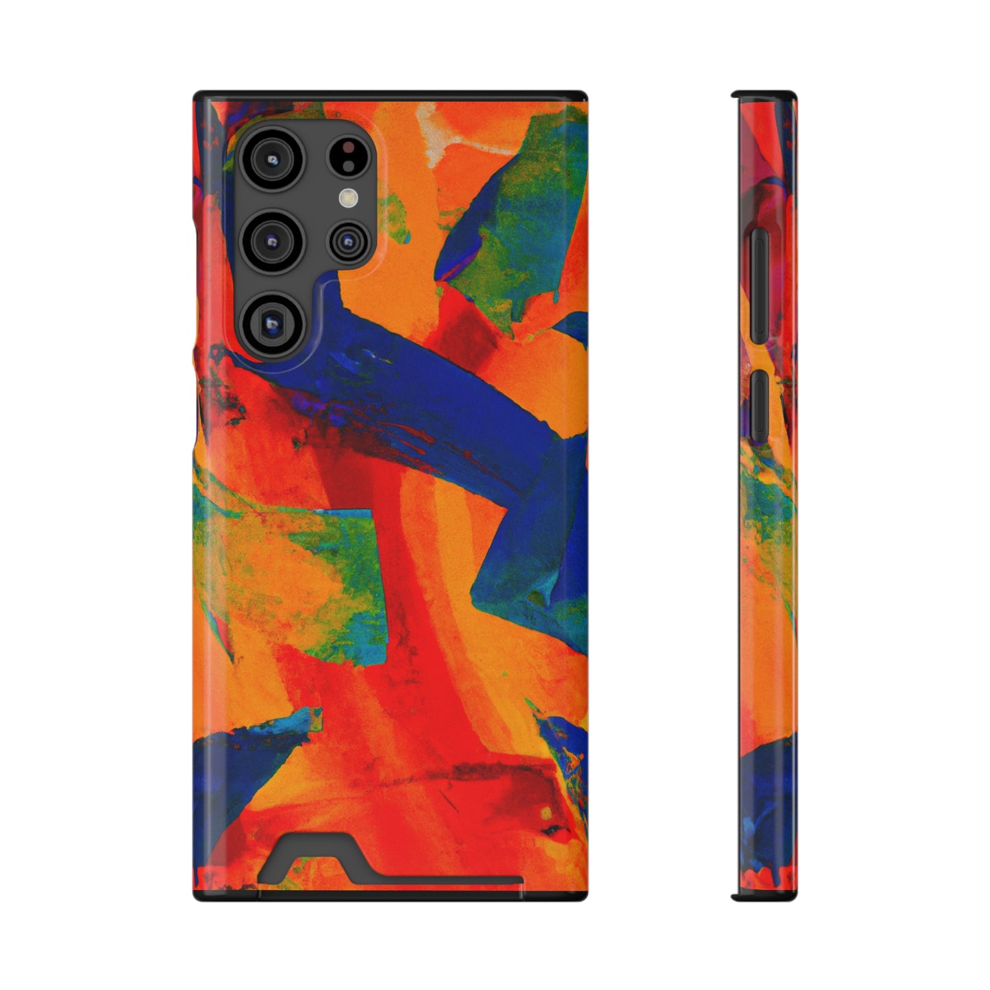 iPhone or Samsung Case with Card Holder Ft. Orange Soda