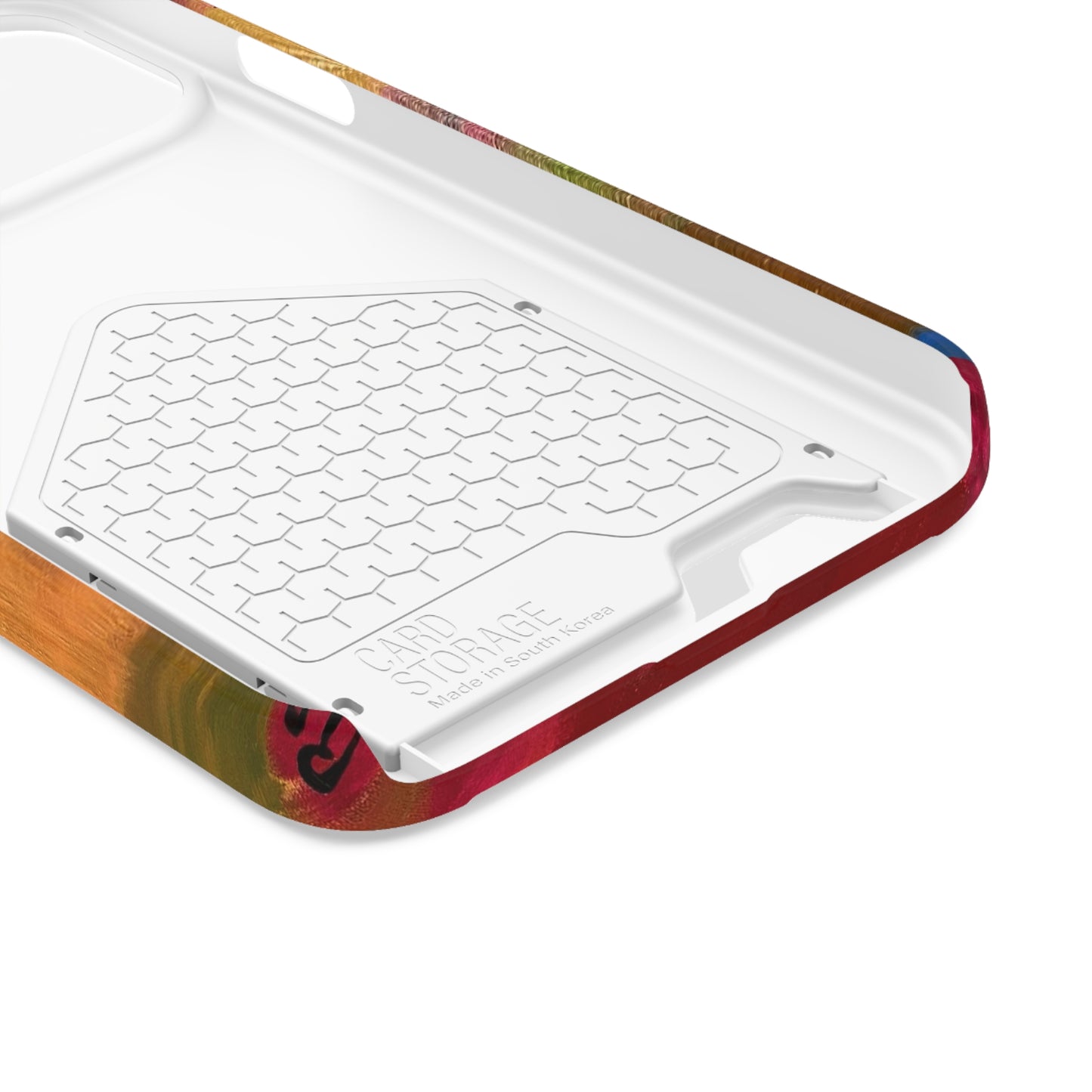 iPhone 13 and Samsung S21, S22 Cases with Card Holder Ft. Abstract Red