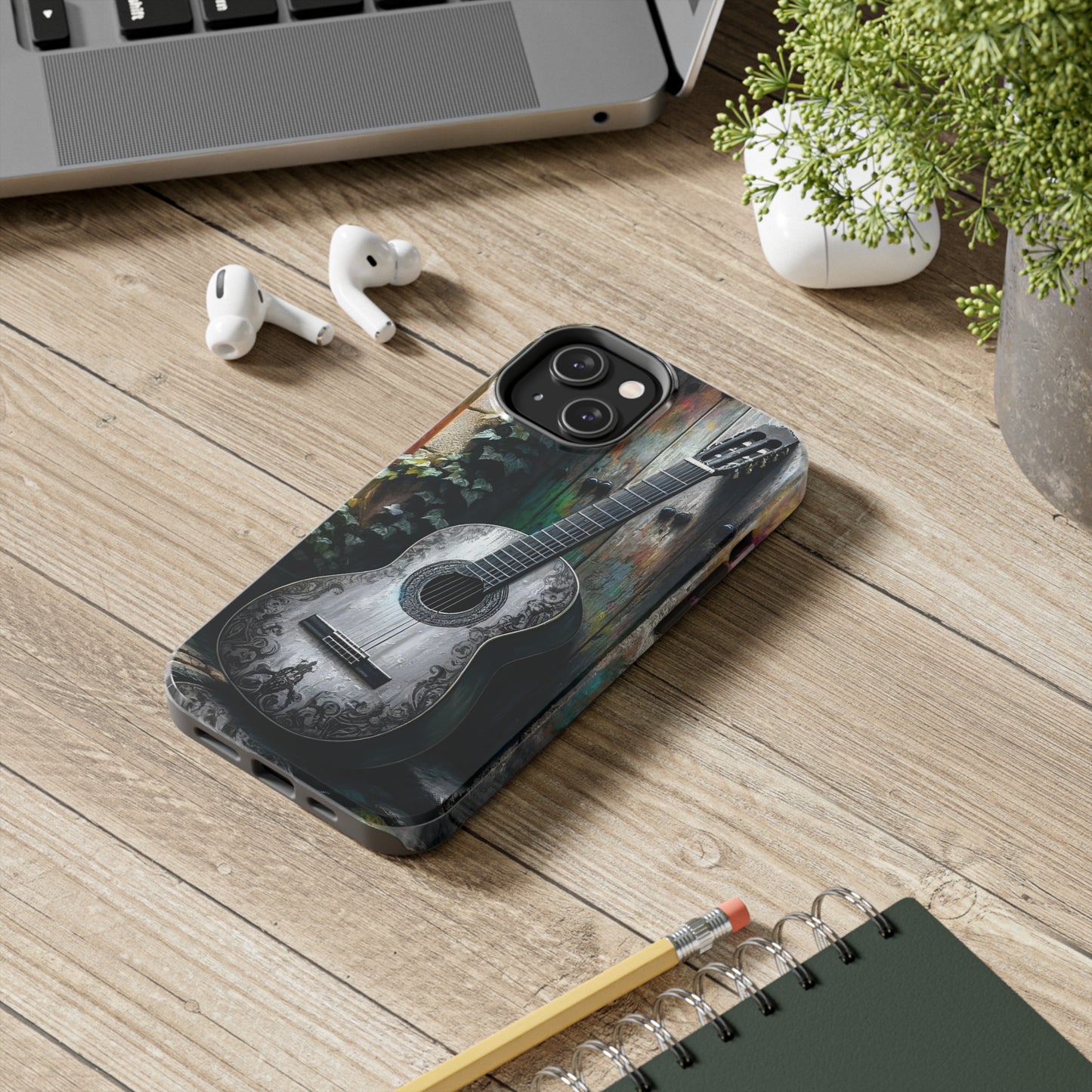ToughDrop Apple iPhone Case Ft. Greyscale Guitar
