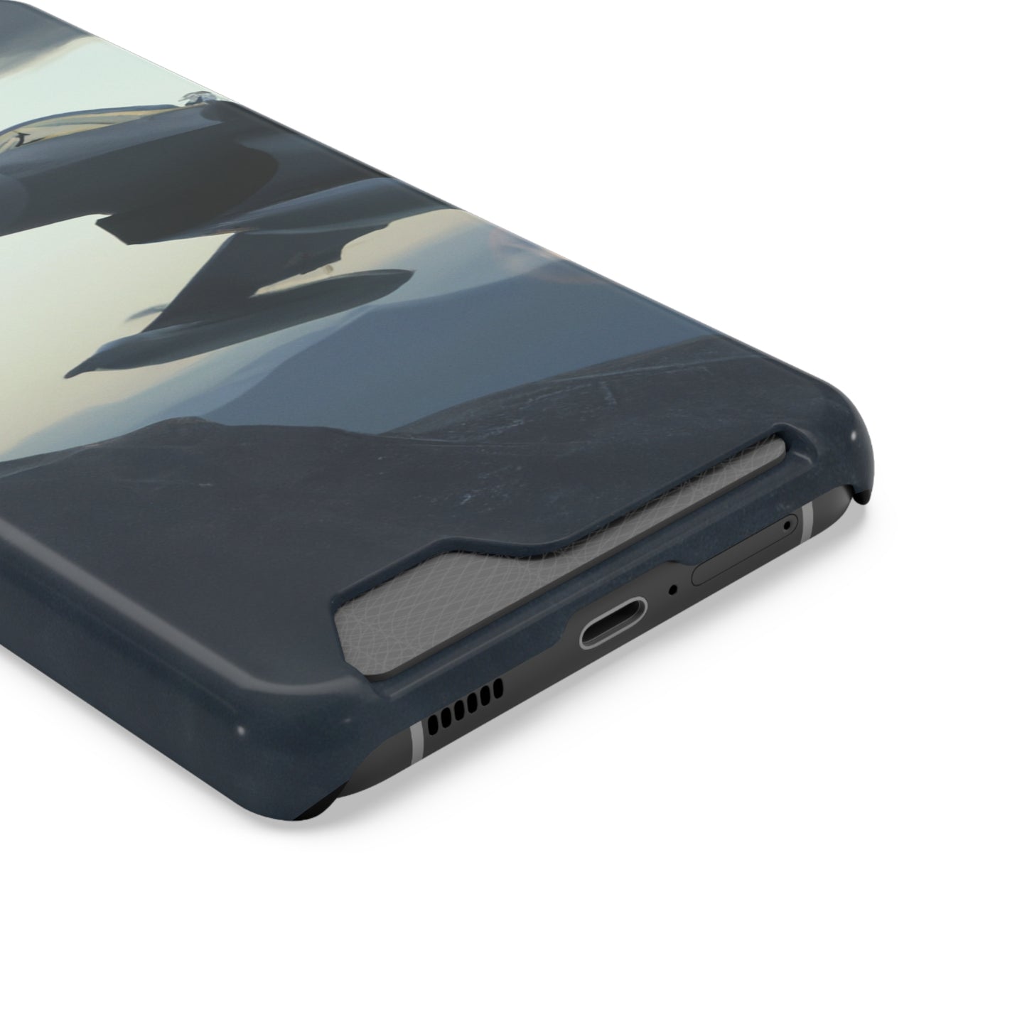 iPhone 13 and Samsung S21, S22 Cases with Card Holder Ft. Fighter Jet