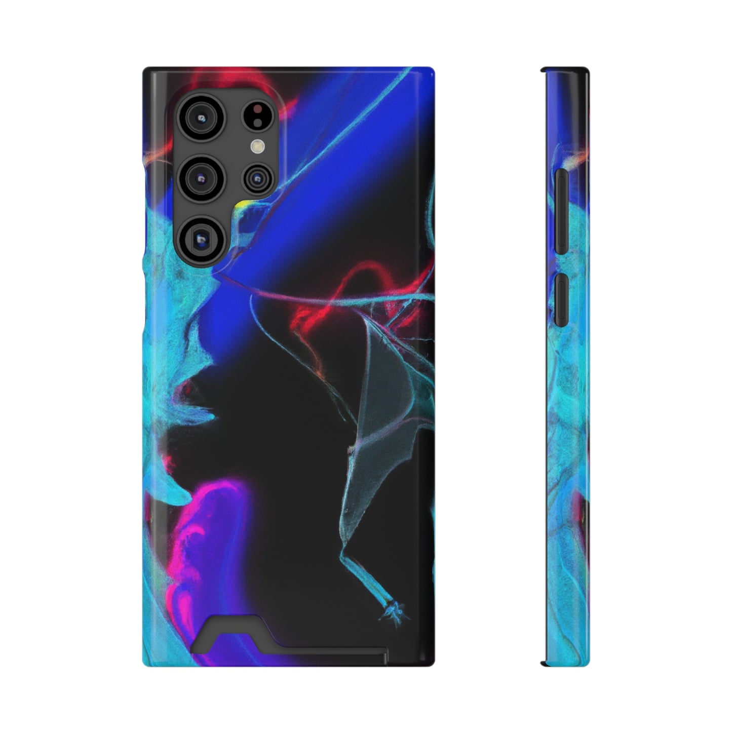 iPhone 13 and Samsung S21, S22 Cases with Card Holder Ft. Abstract Nova