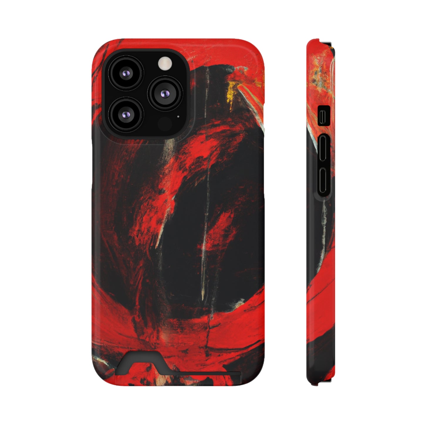 iPhone 13 and Samsung S21, S22 Cases with Card Holder Ft. Abstract Zero