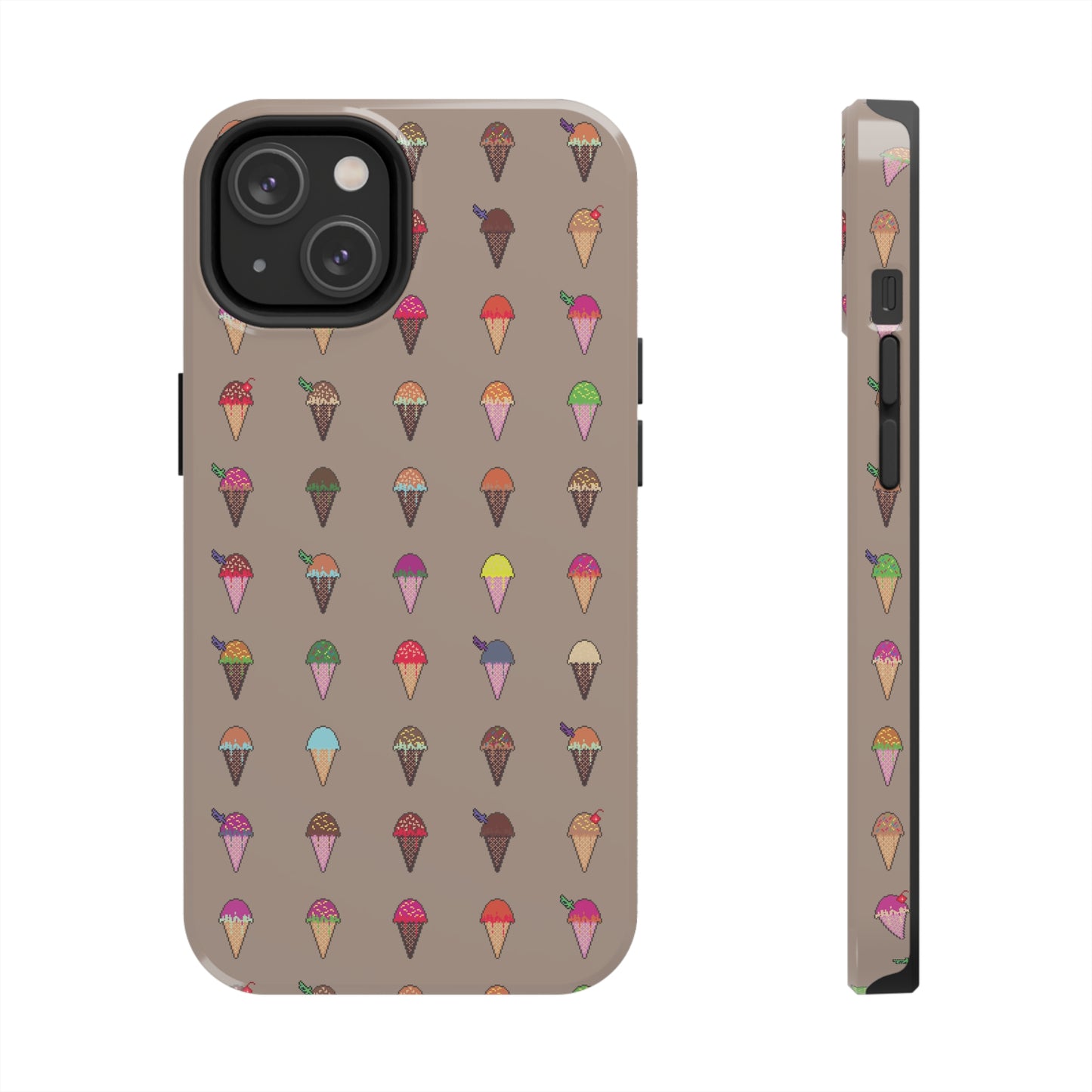 Tough Apple iPhone Case Ft. Pixel Ice Cream Cones