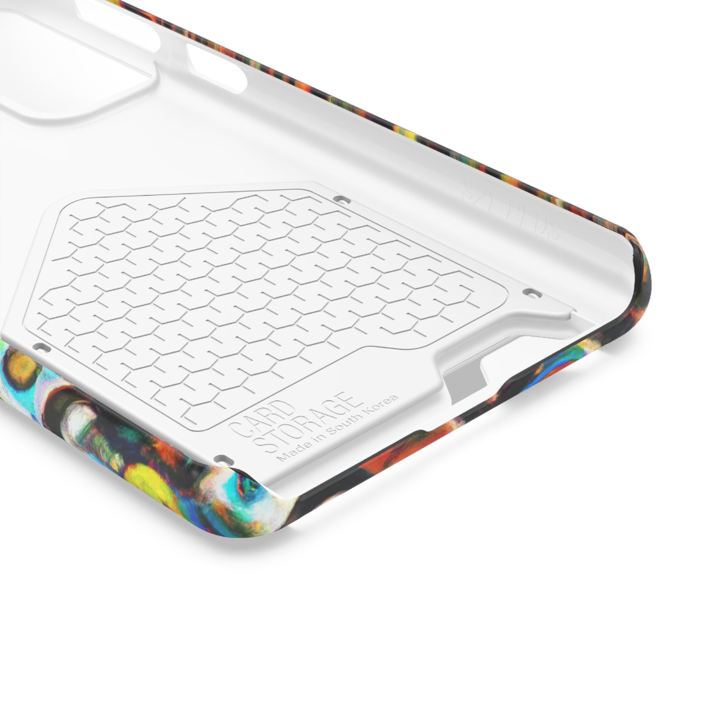 iPhone 13 and Samsung S21, S22 Cases with Card Holder Ft. Abstract Molecule