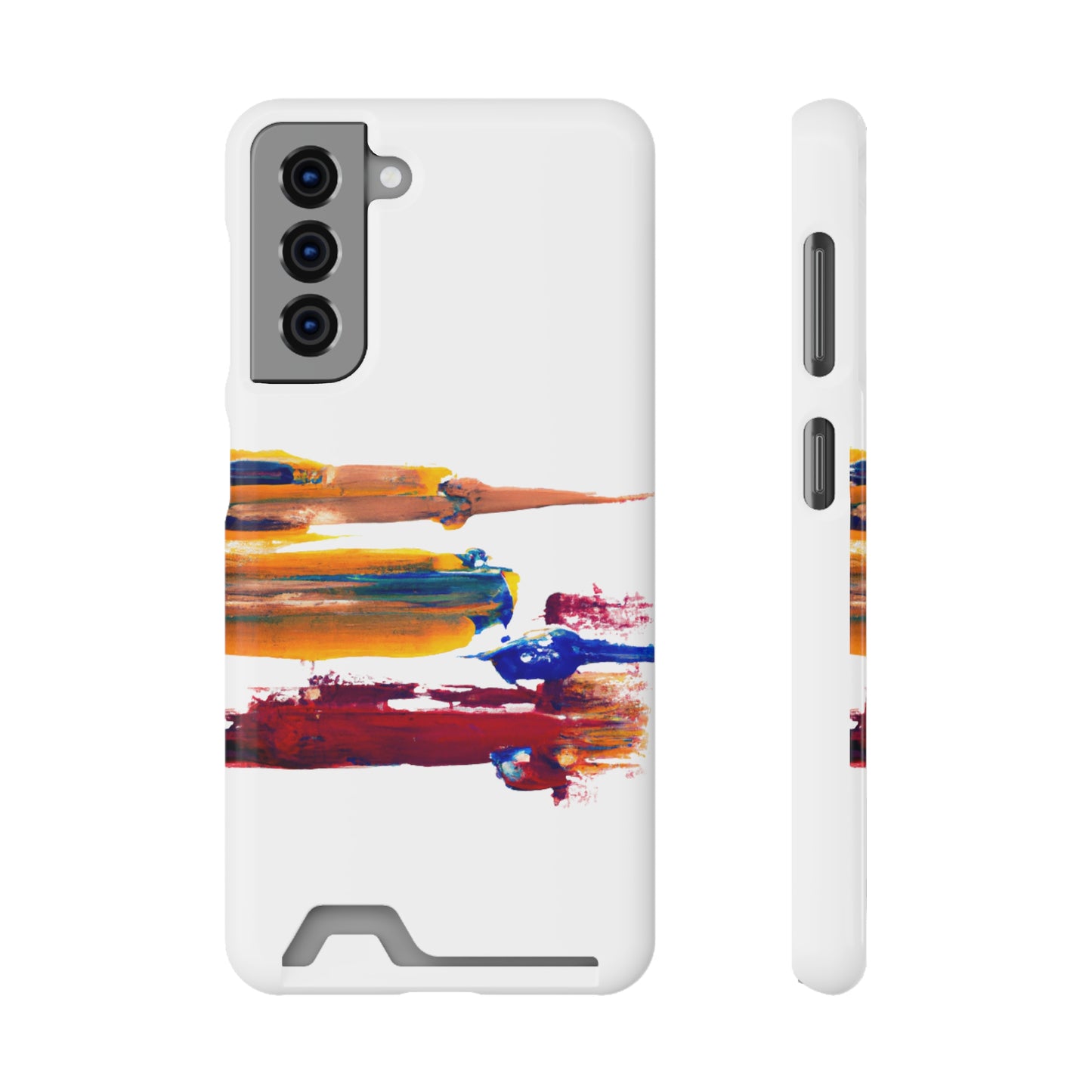 iPhone 13 and Samsung S21, S22 Cases with Card Holder Ft. Simple Strokes