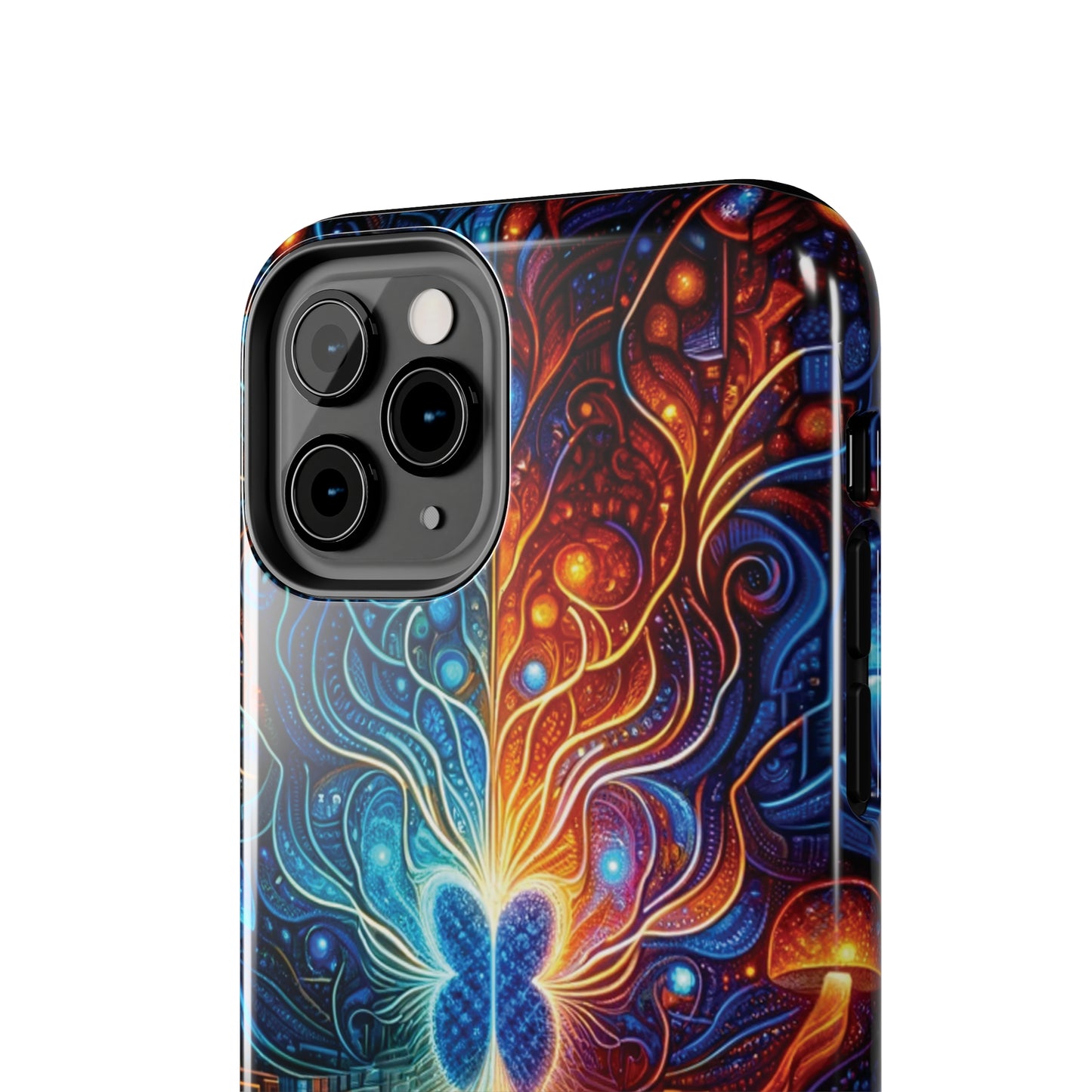 ToughDrop Apple iPhone Case Ft. Cyber Blue Butterfly