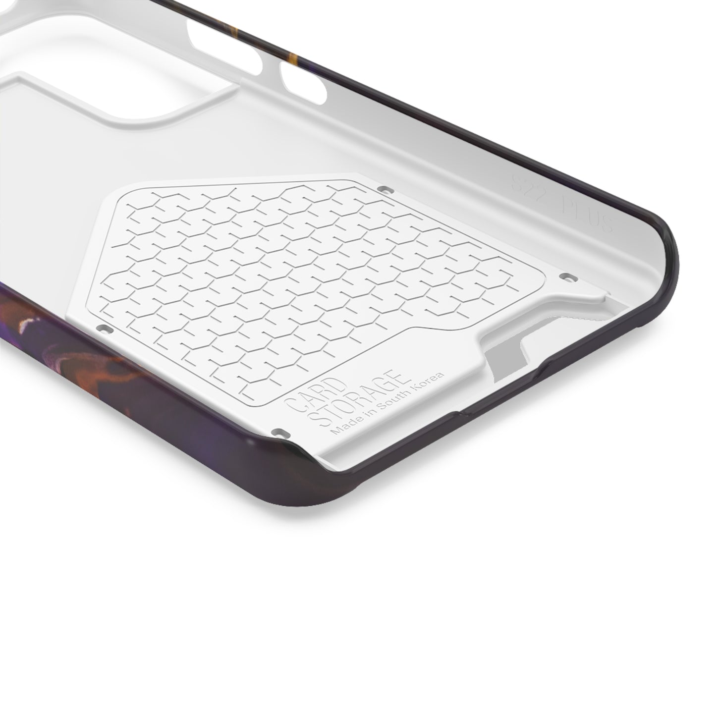 iPhone 13 and Samsung S21, S22 Cases with Card Holder Ft. Purple Tiger Stripes