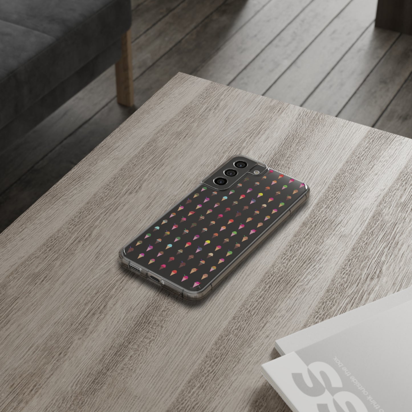 Clear Hard Case for iPhone 1-14 and Samsung S21-S22, Featuring Pixel Cones