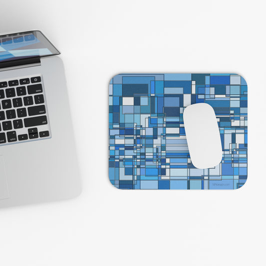 Geometric Blue Mouse Pad – Stylish Office Decor for Home and Work